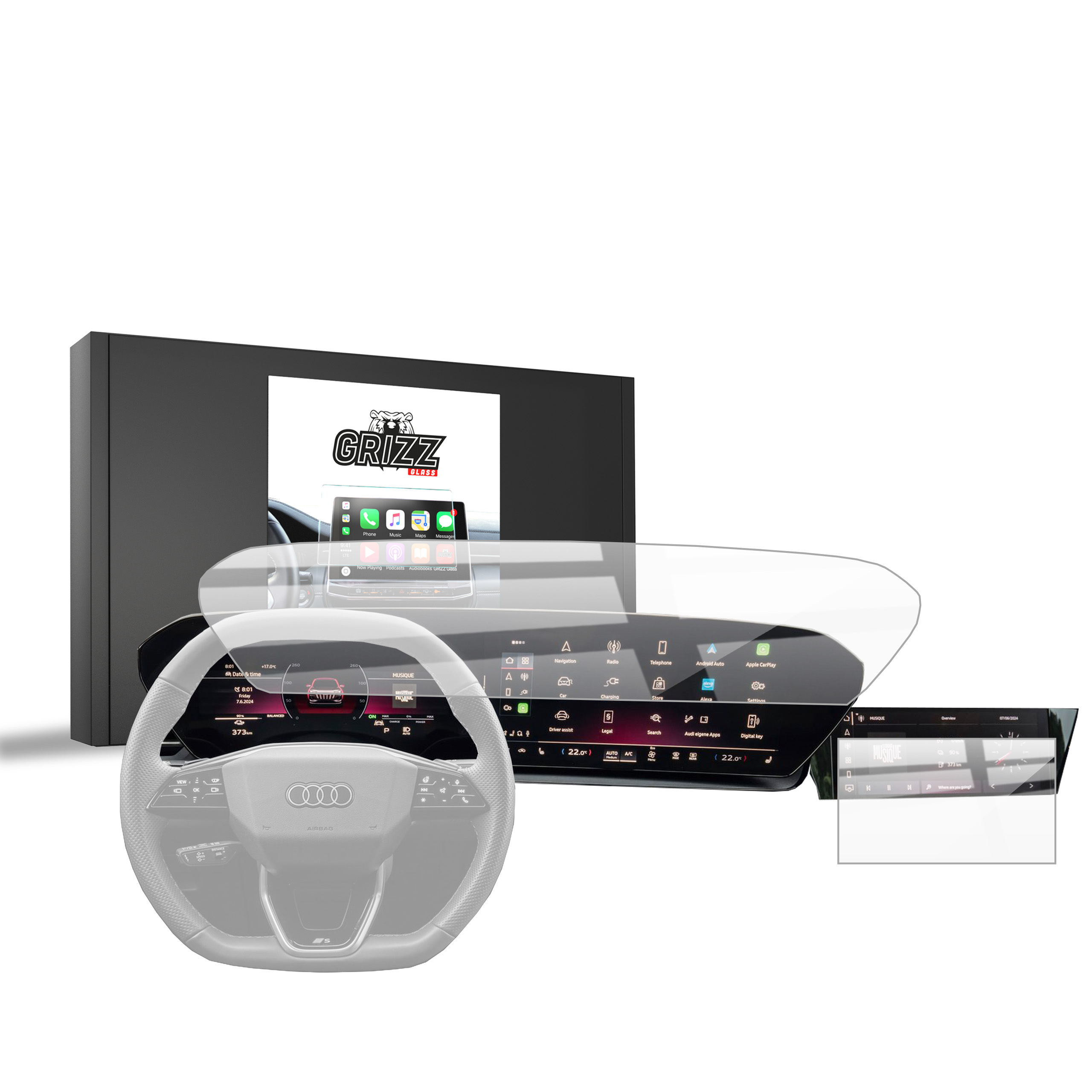 CarDisplay Protection Grizz Keramikfolie für Audi A6 e-tron 14,5