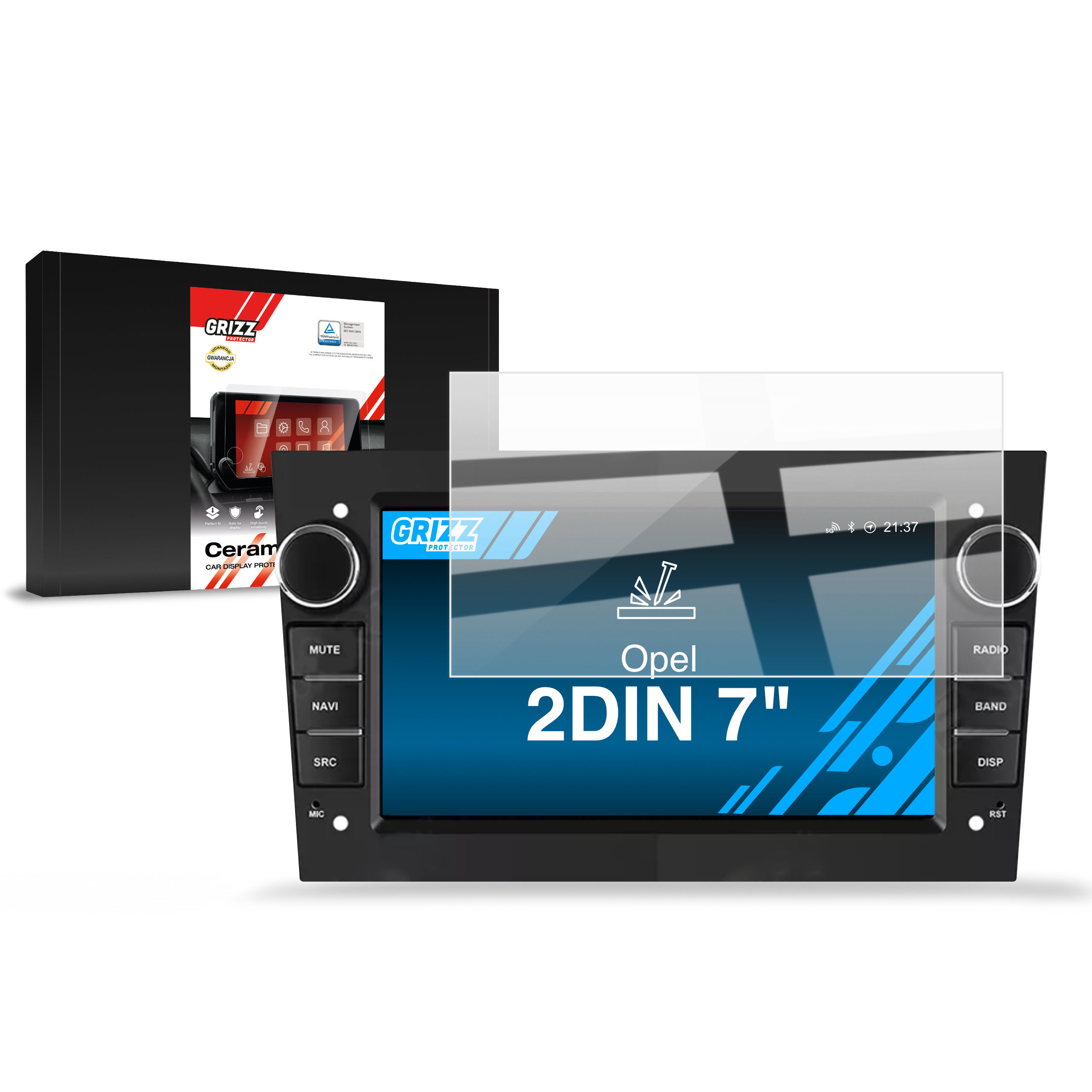 CarDisplay Protection Grizz Keramikfolie für Opel 2DIN 7