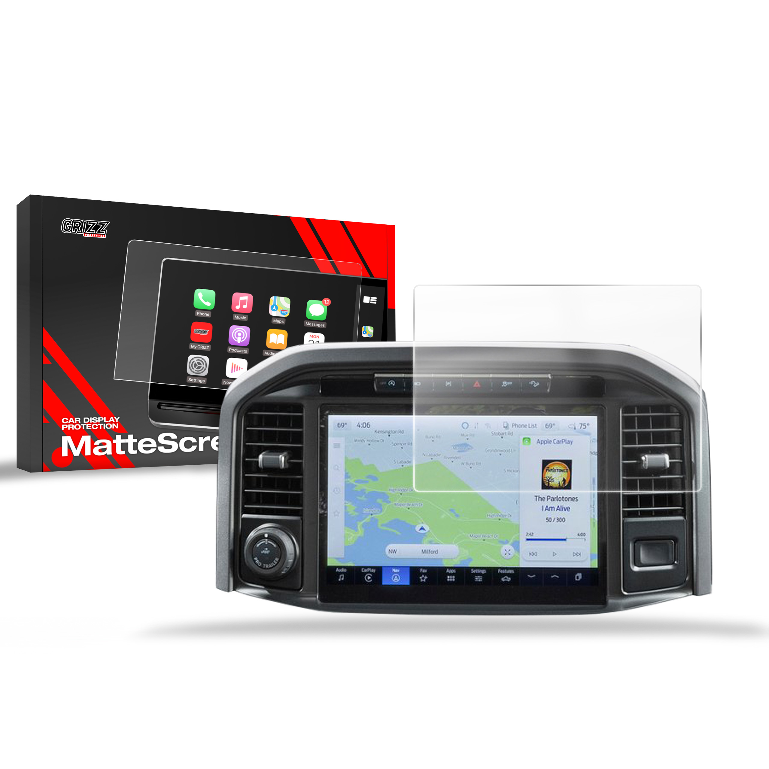 Folia matowa Grizz Protector do Ford F150 Uconnect 12
