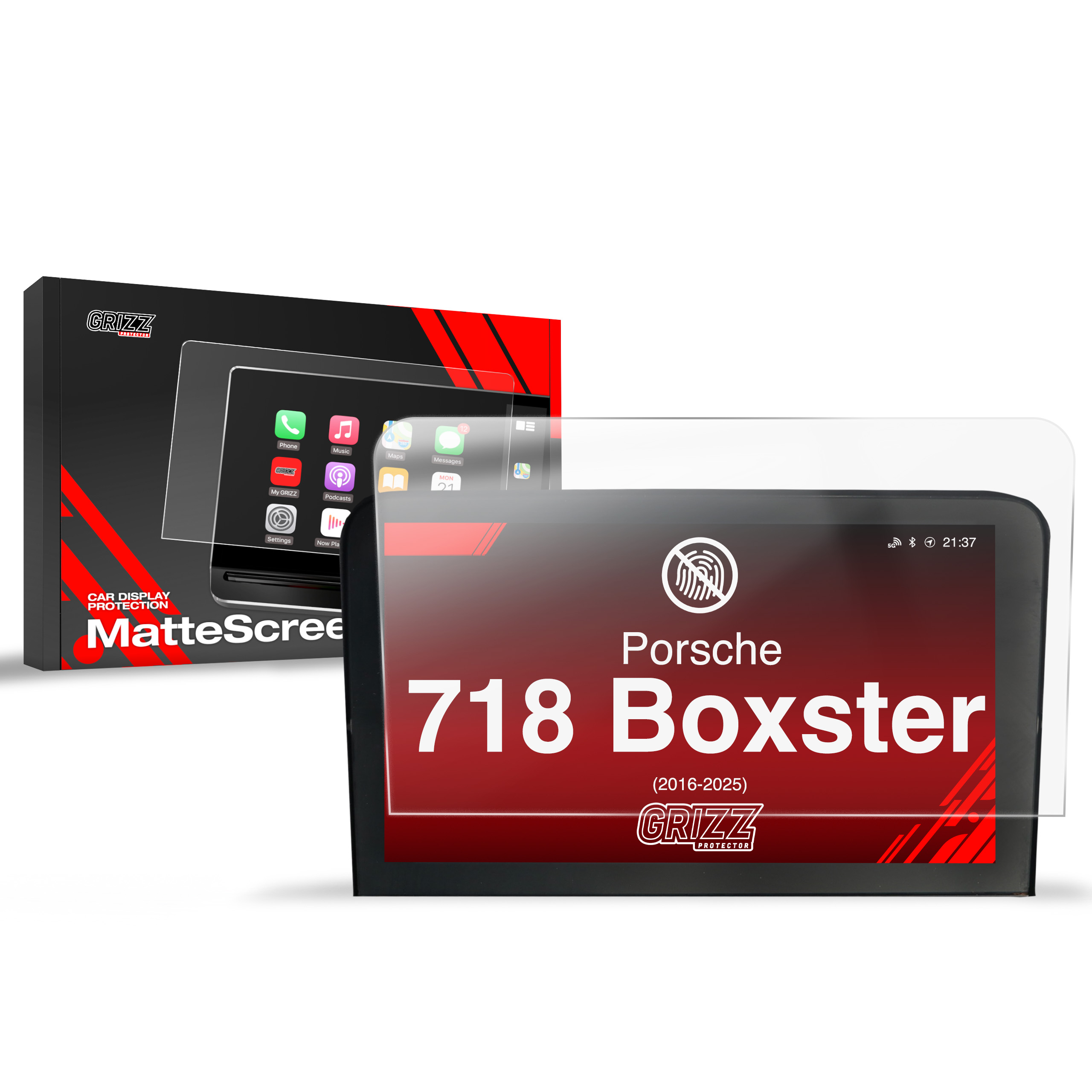 GrizzProtector Displayschutzfolie mat, Anti-Fingerprint pentru Porsche 718 Boxster 7" (2016-2025), cu ambalaj.
