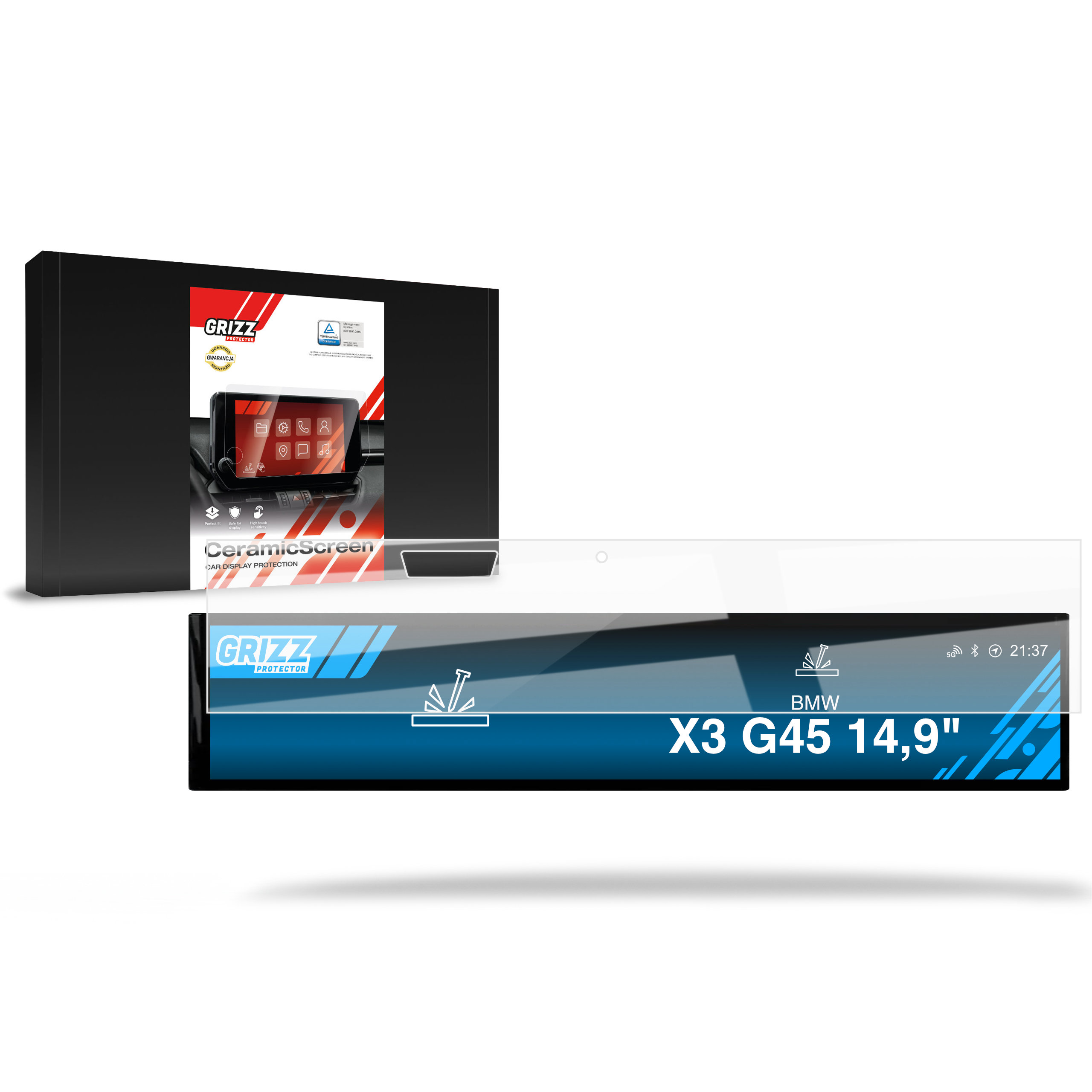 CarDisplay Protection Grizz Keramikfolie für BMW X3 G45 Sensor (2024-2025)