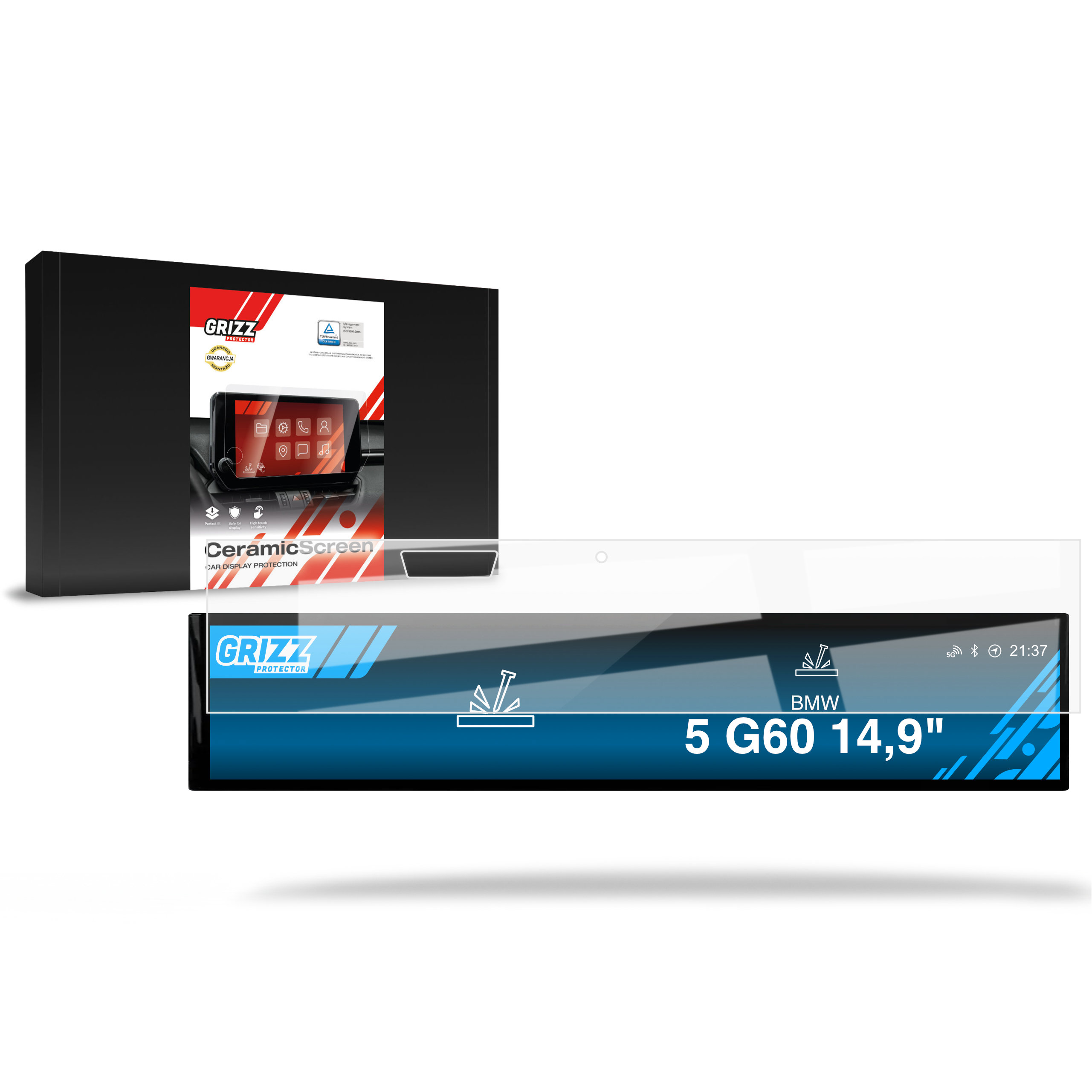 CarDisplay Protection Grizz Keramikfolie für BMW 5 G60 Sensor (2023-2024)