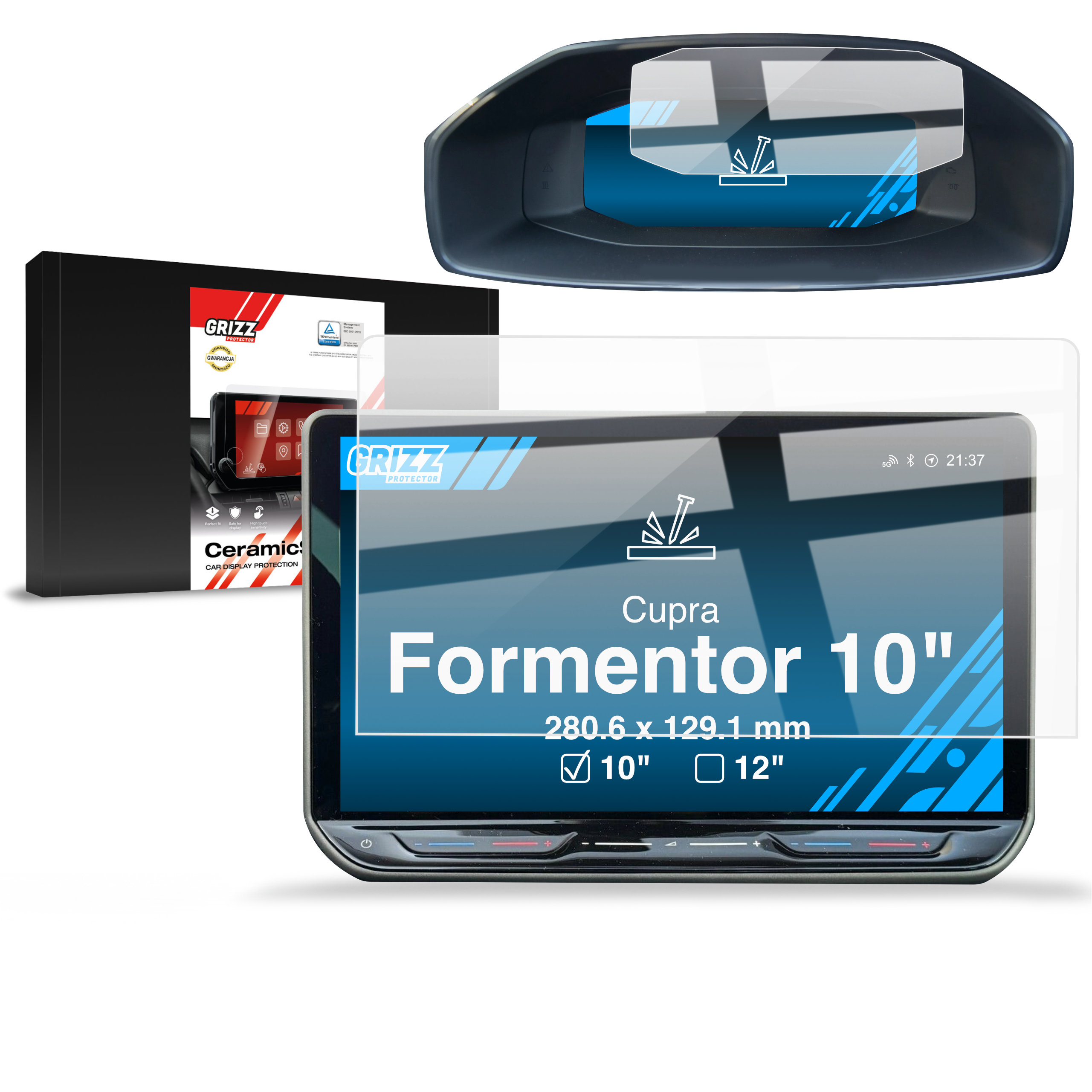 CarDisplay Protection Grizz Keramikfolie für Cupra Formentor 2w1 10