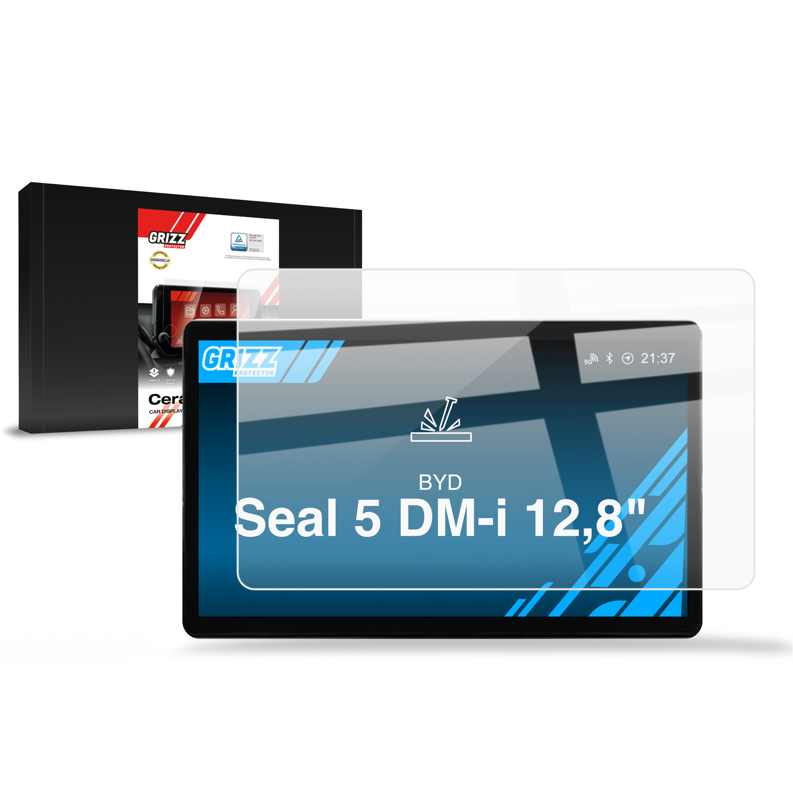 CarDisplay Protection Grizz Keramikfolie für BYD Seal 5 DM-i 12,8