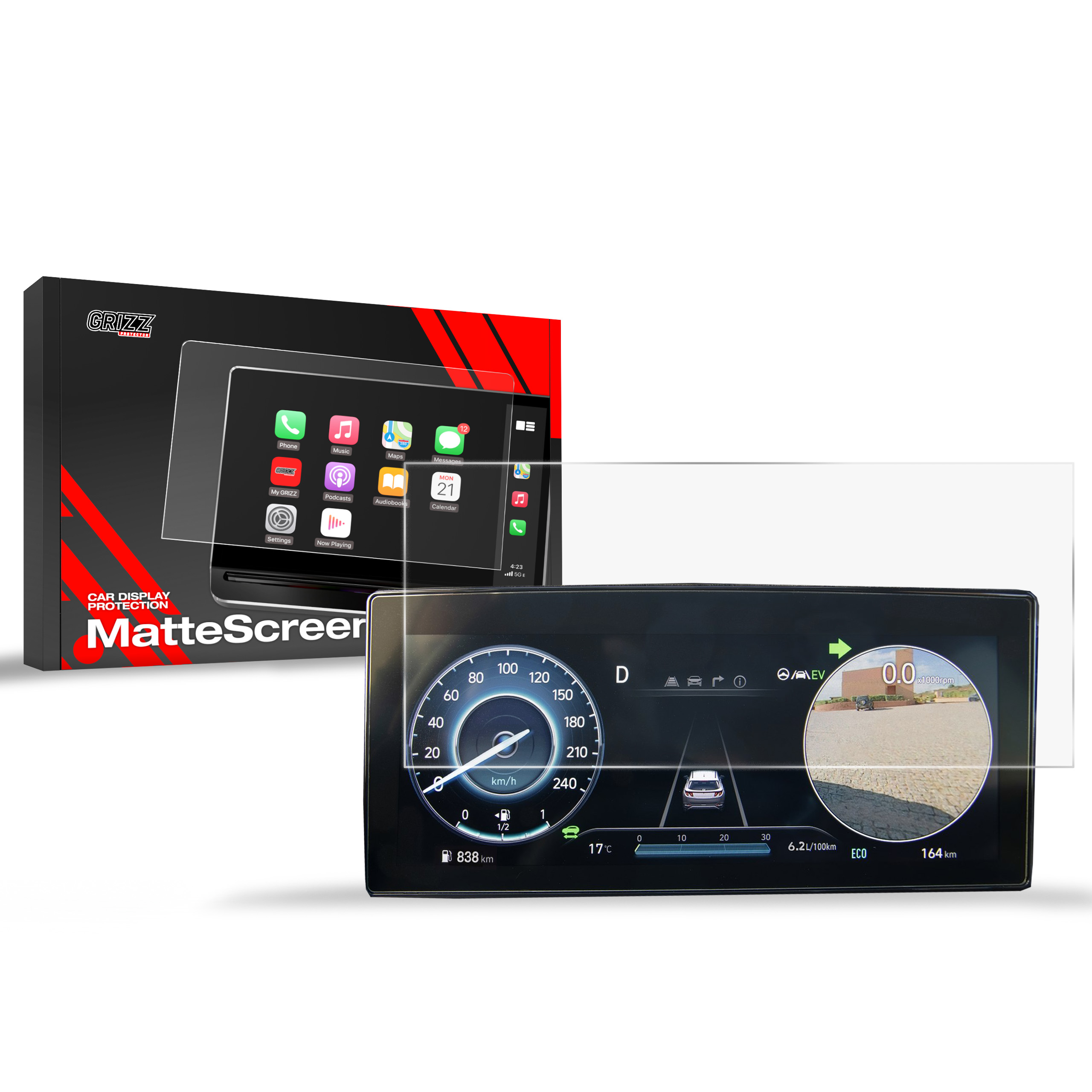 CarDisplay Protection Grizz Mattfolie für Hyundai Tucson 10,25