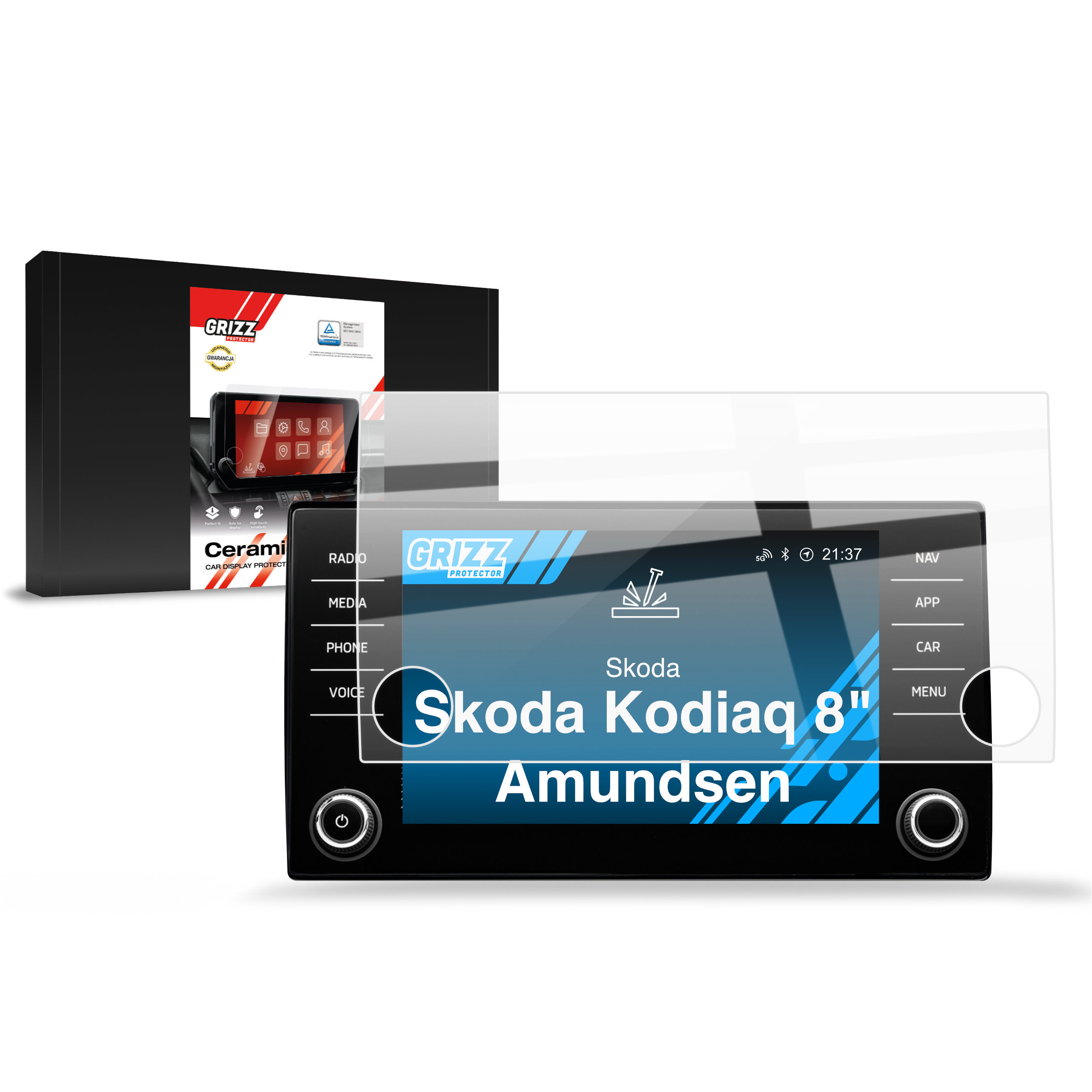 CarDisplay Protection Grizz Keramikfolie für Skoda Kodiaq 8