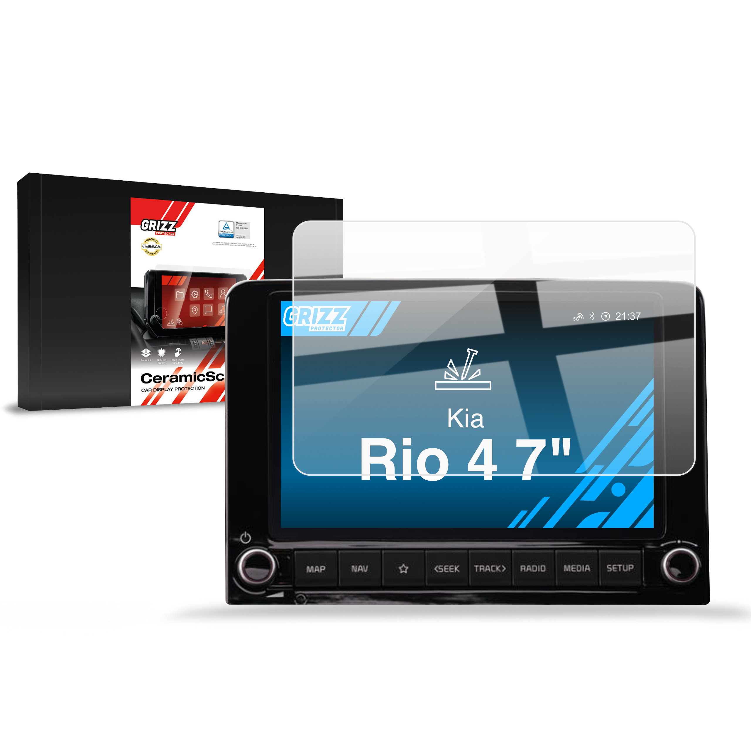 CarDisplay Protection Grizz Keramikfolie für Kia Rio 4 (2020-2023)