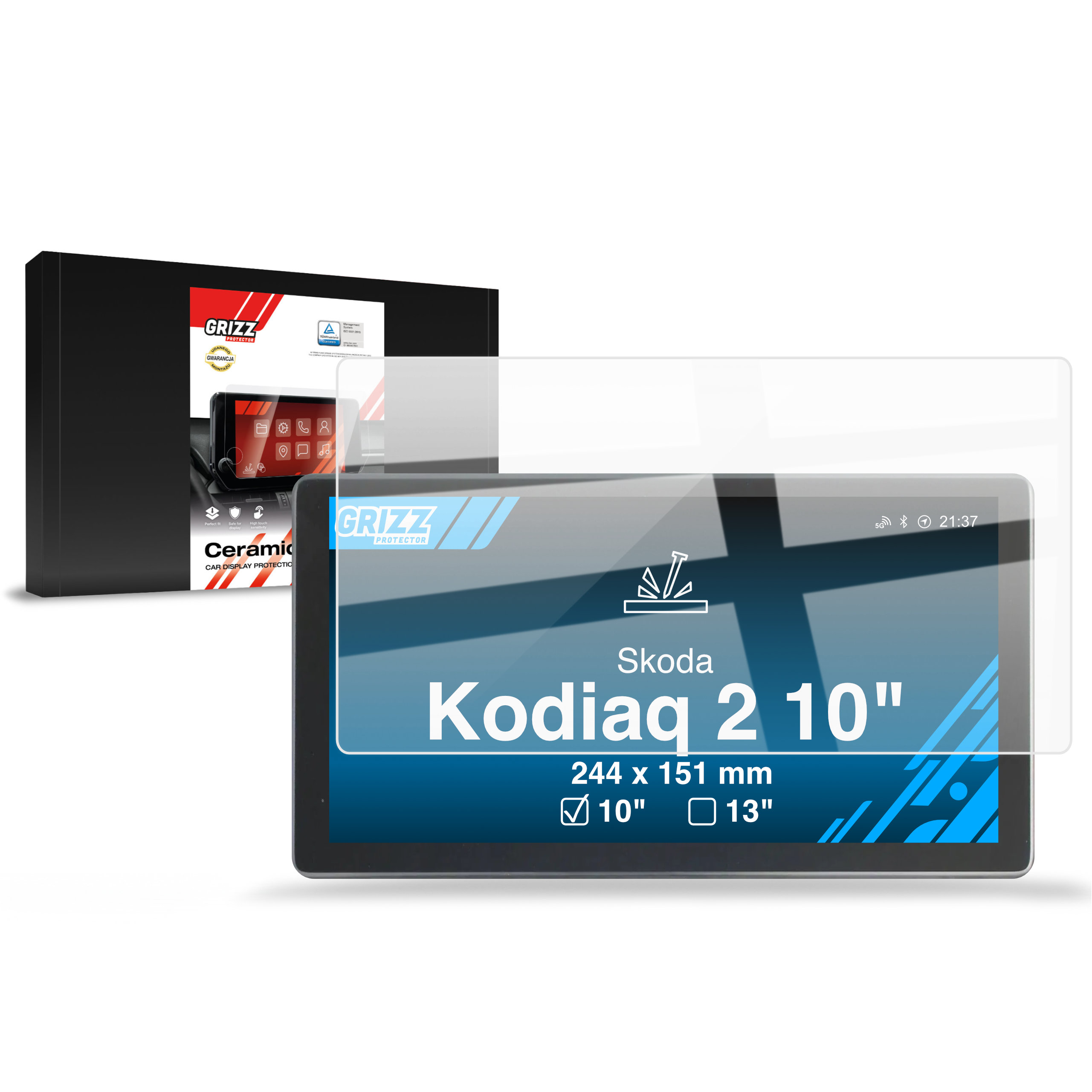CarDisplay Protection Grizz Keramikfolie für Skoda Kodiaq 2 10