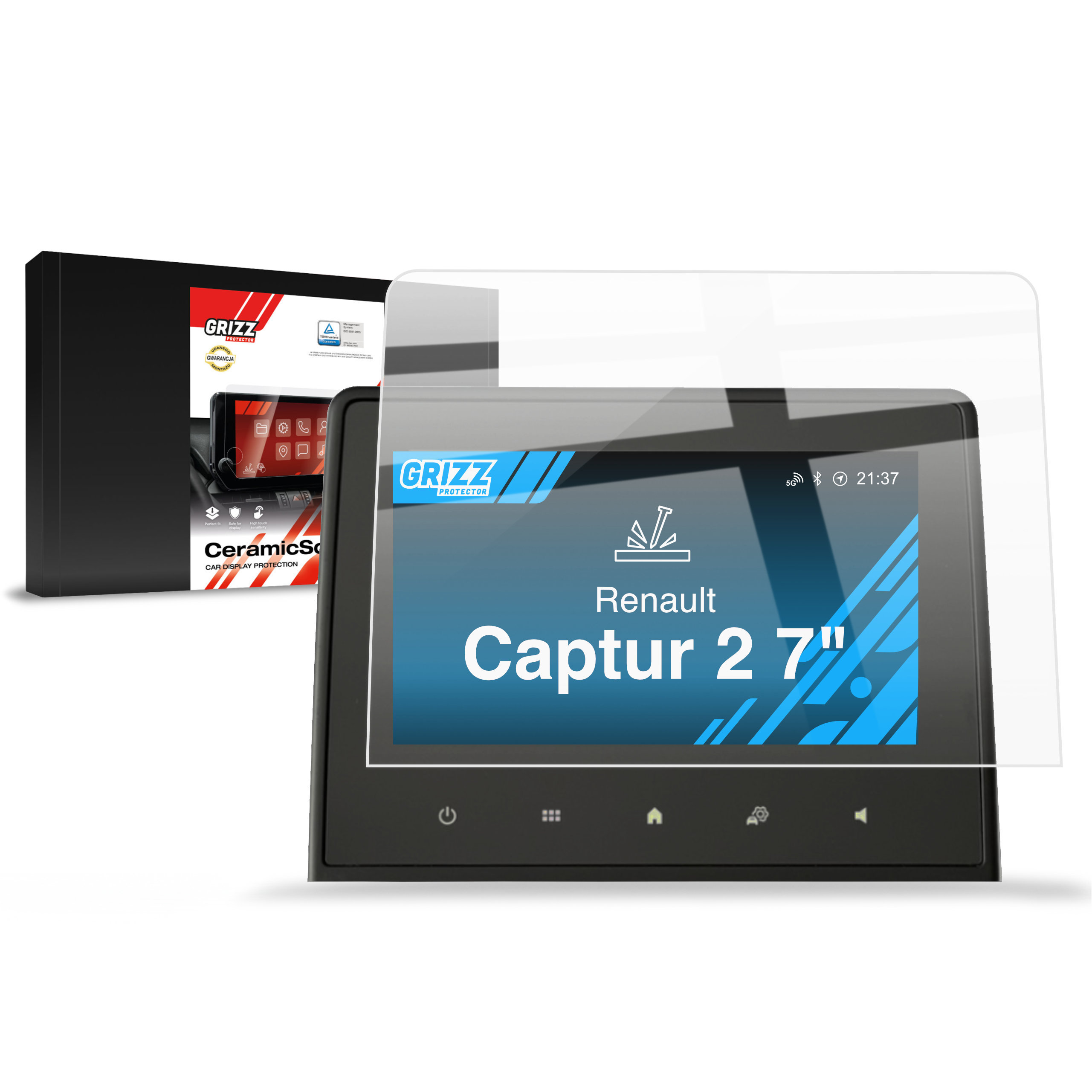 CarDisplay Protection Grizz Keramikfolie für Renault Captur 2 7