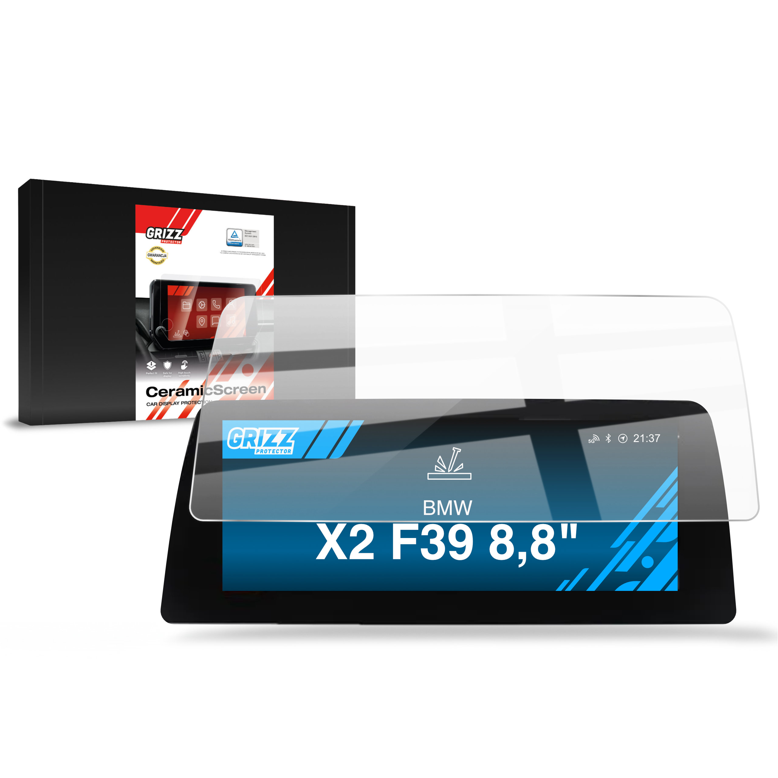 CarDisplay Protection Grizz Keramikfolie für BMW X2 F39 8,8