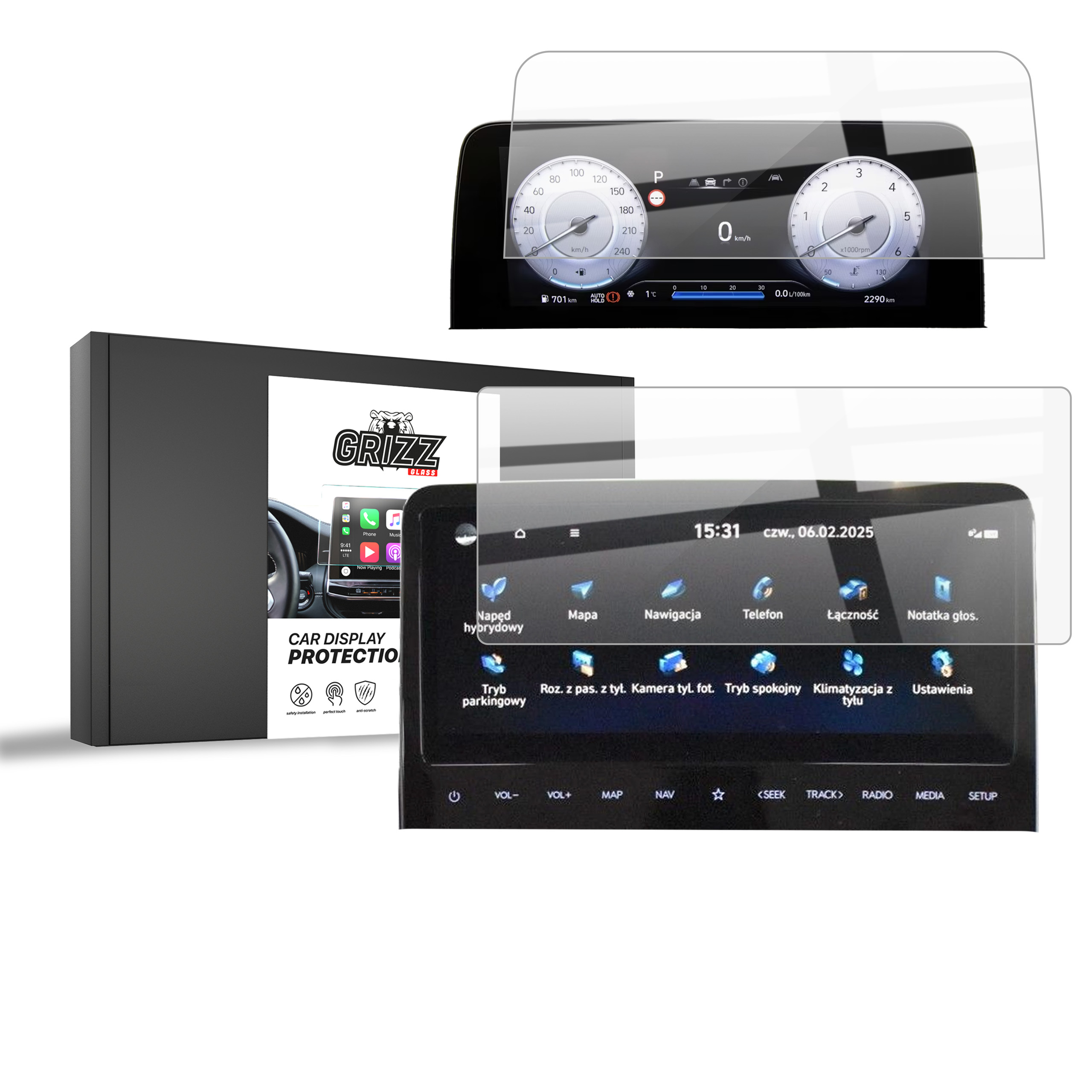 CarDisplay Protection Grizz Keramikfolie für Hyundai Staria 10,25