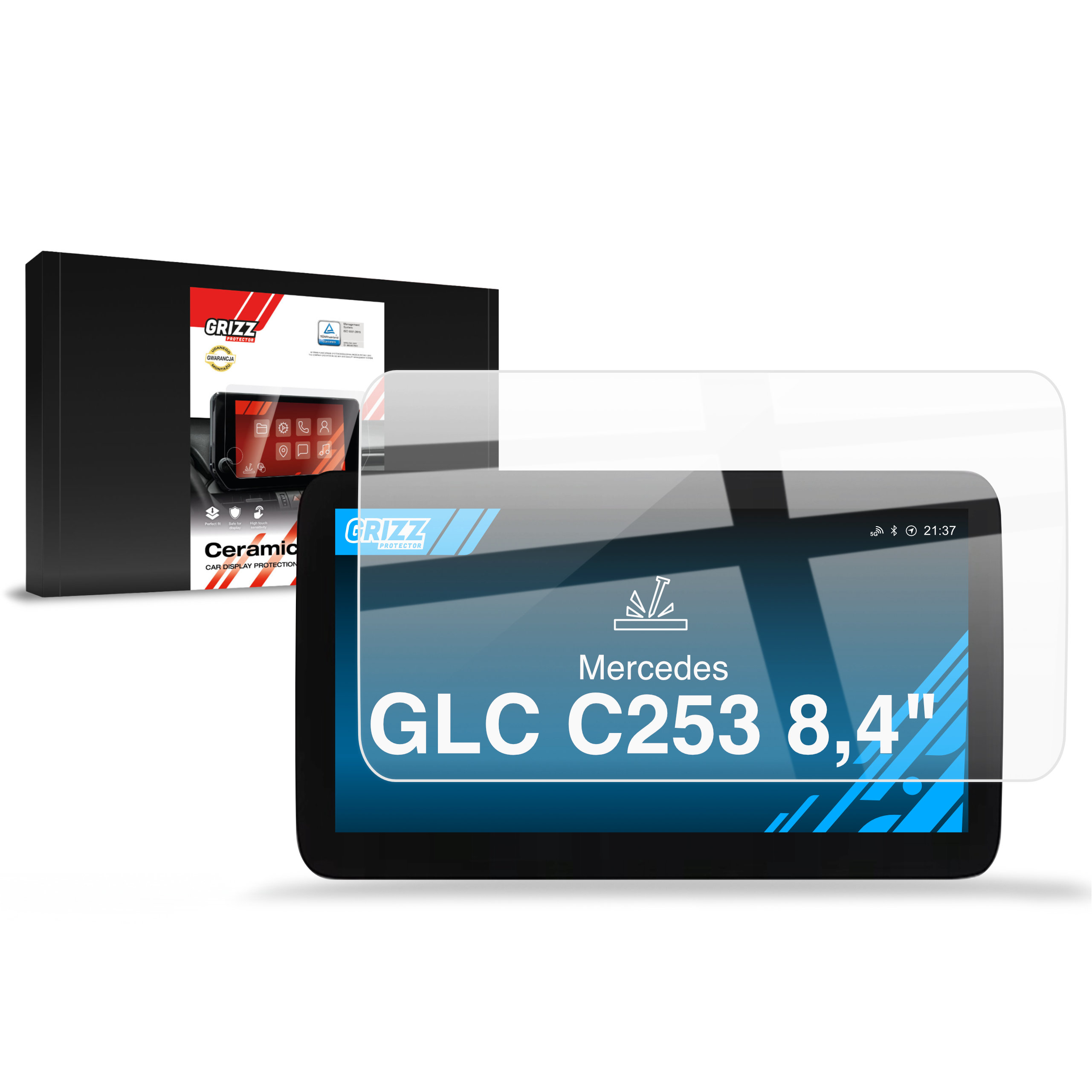 CarDisplay Protection Grizz Keramikfolie für Mercedes GLC C253 8,4