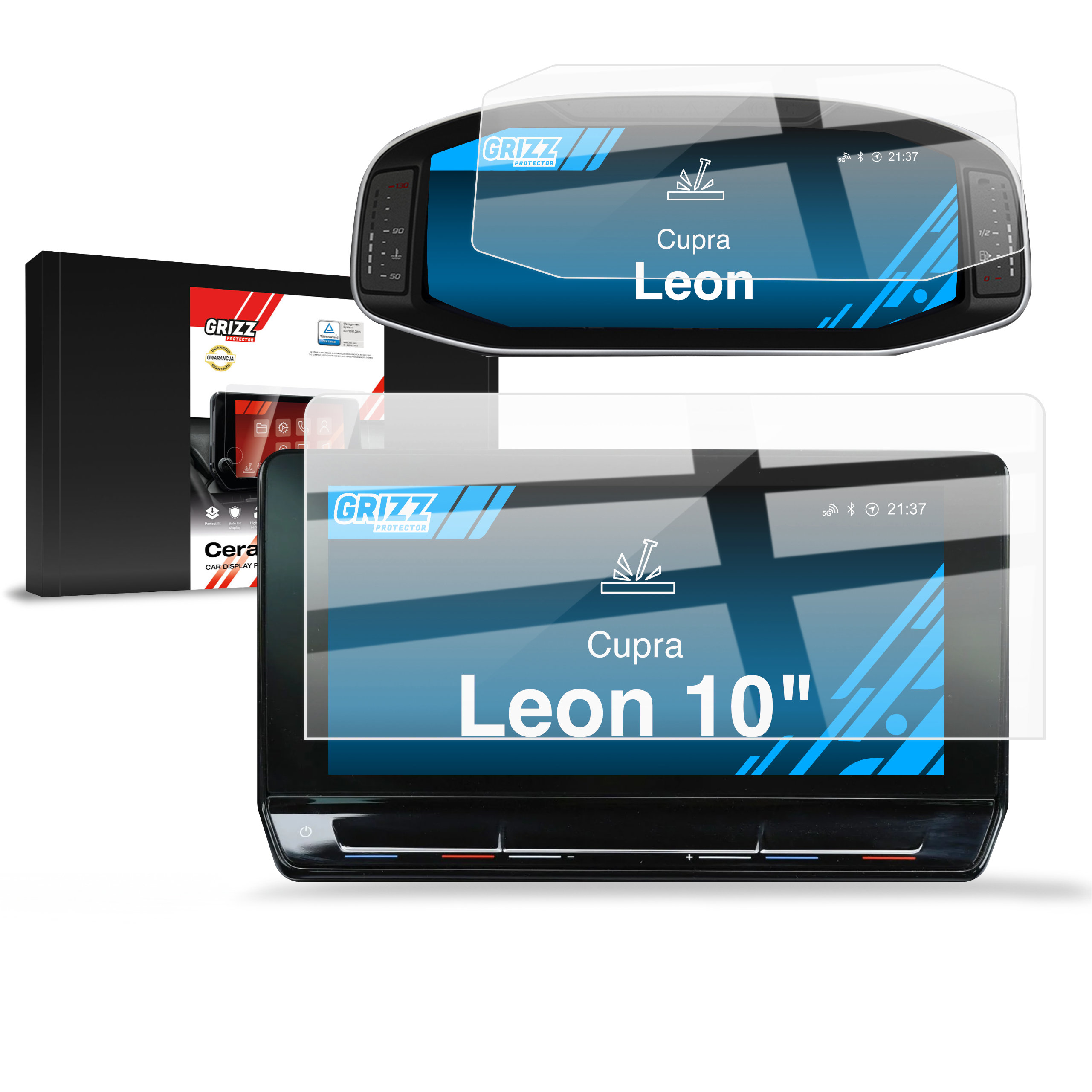 CarDisplay Protection Grizz Keramikfolie für Cupra Leon 2w1 10