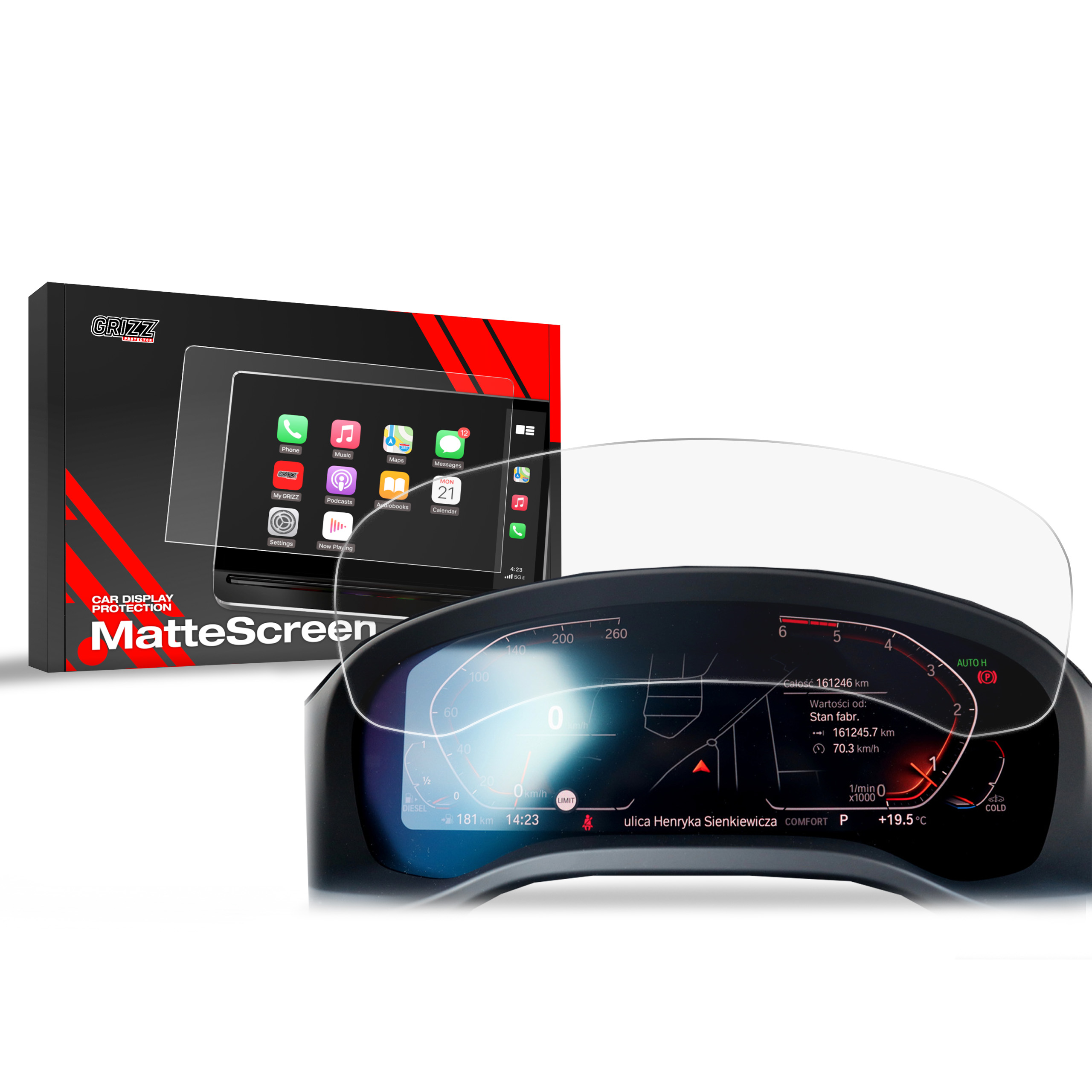 Folia matowa Grizz Protector do BMW X4 G02 Live Cockpit 12,25