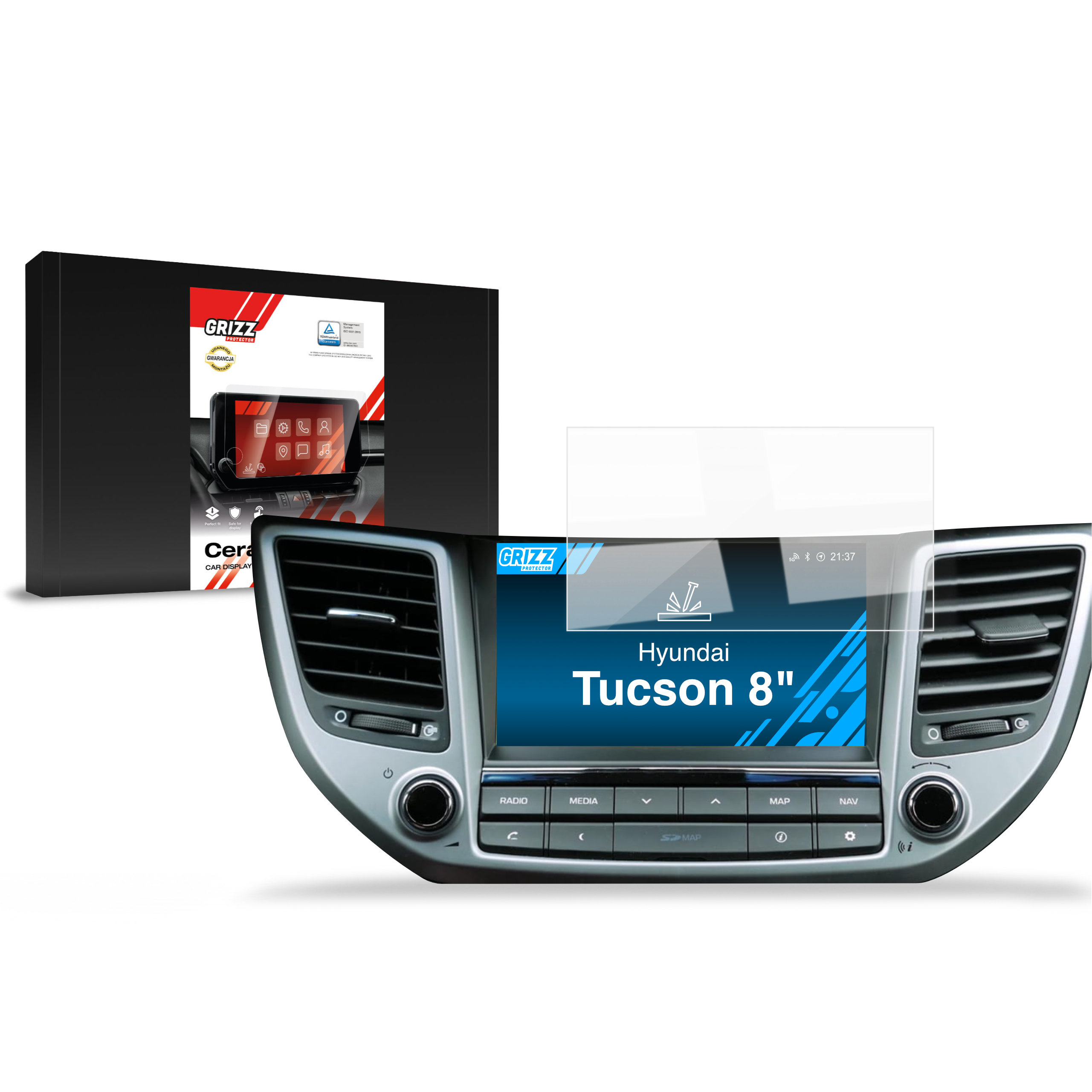 CarDisplay Protection Grizz Keramikfolie für Hyundai Tucson (2015-2019)