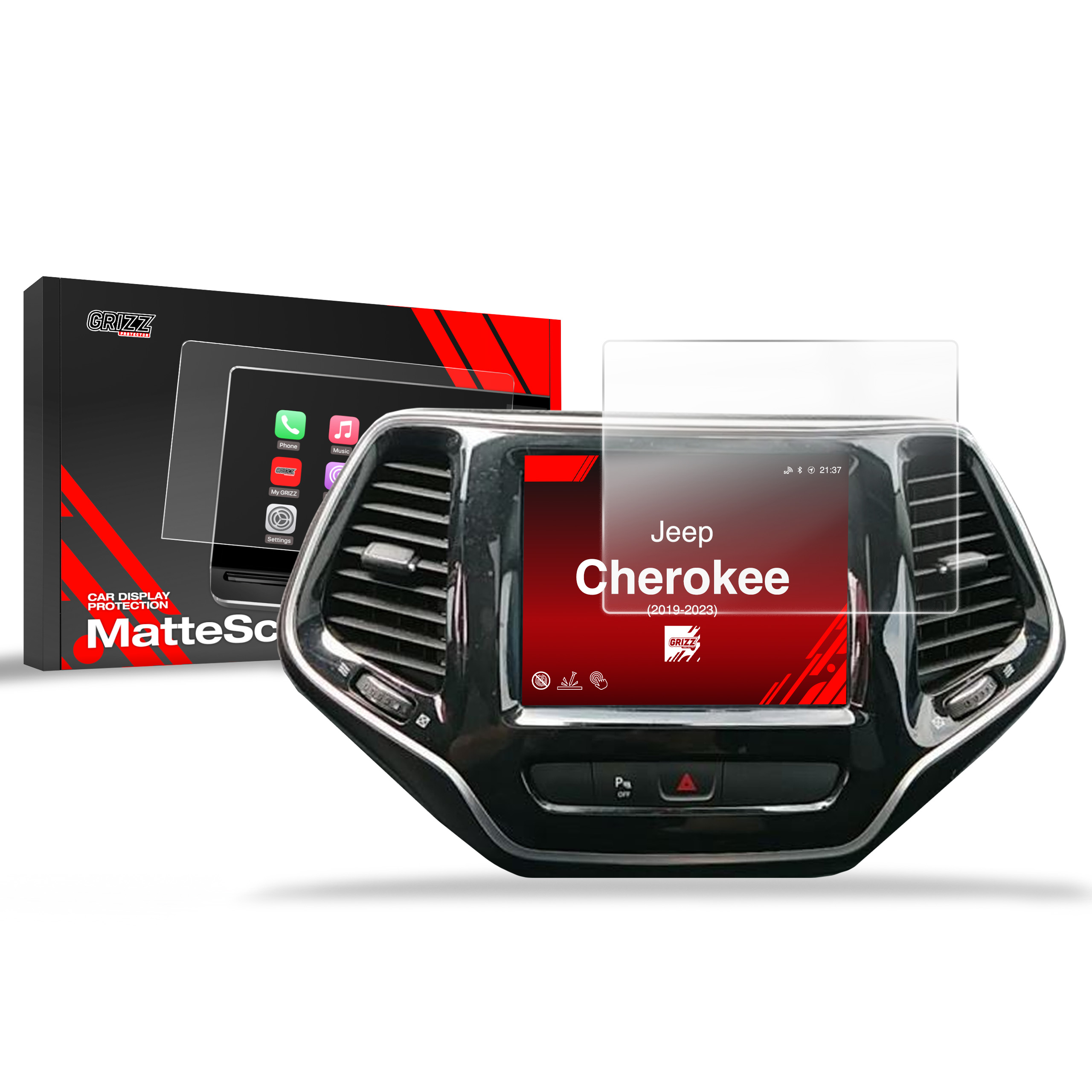 CarDisplay Protection Grizz Mattfolie für Jeep Cherokee (2019-2023)