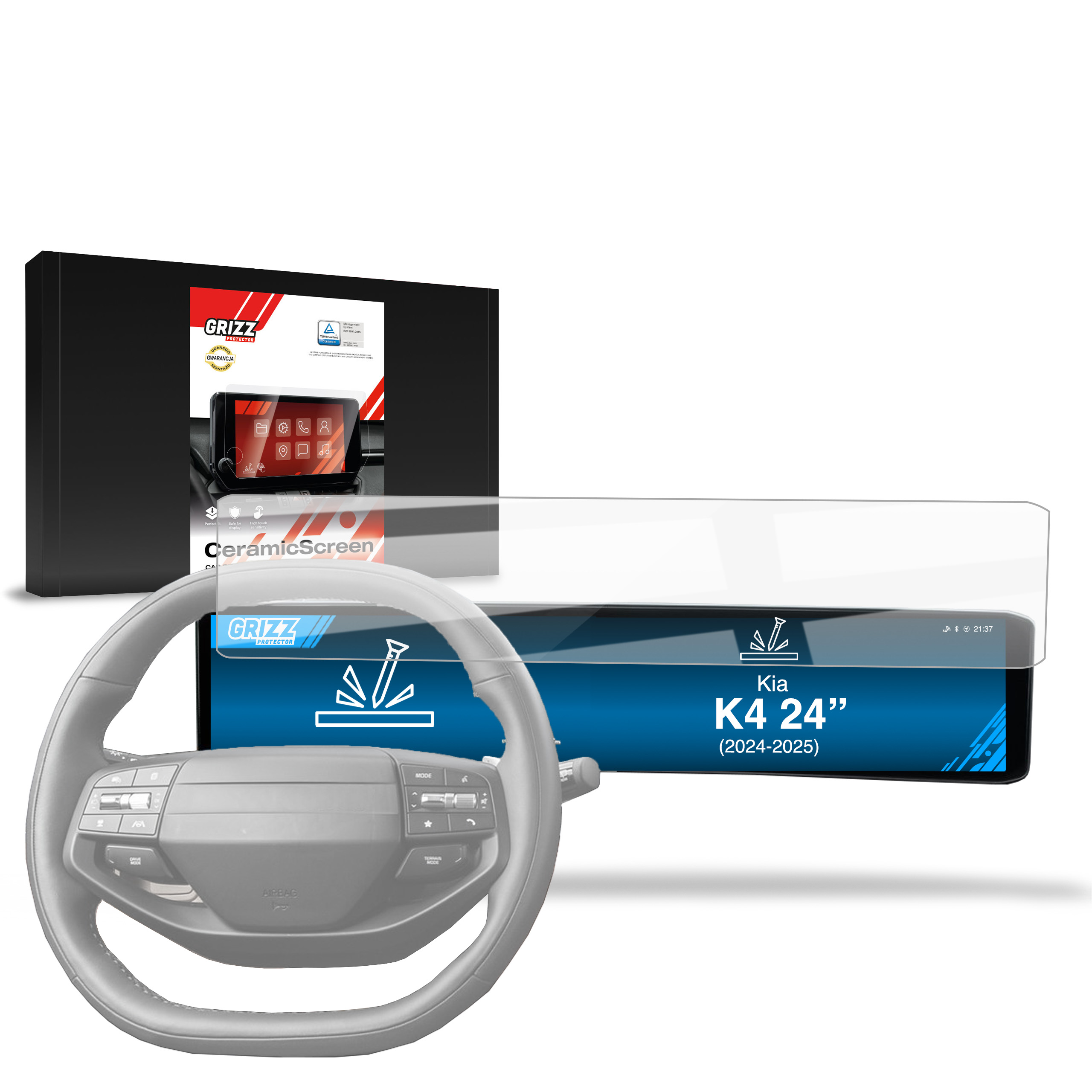 CarDisplay Protection Grizz Keramikfolie für Kia K4 24