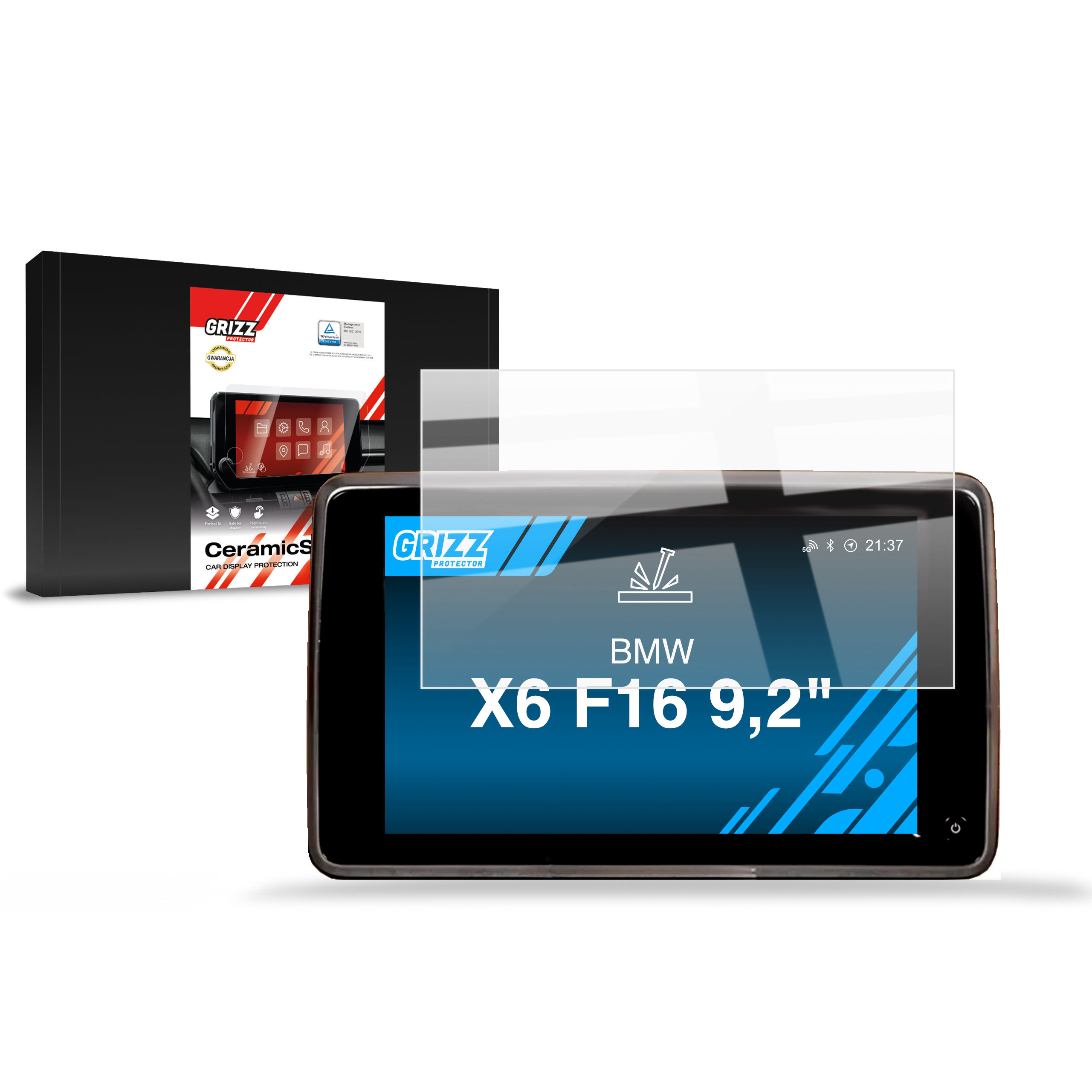 CarDisplay Protection Grizz Keramikfolie für BMW X6 F16 RSE 9,2