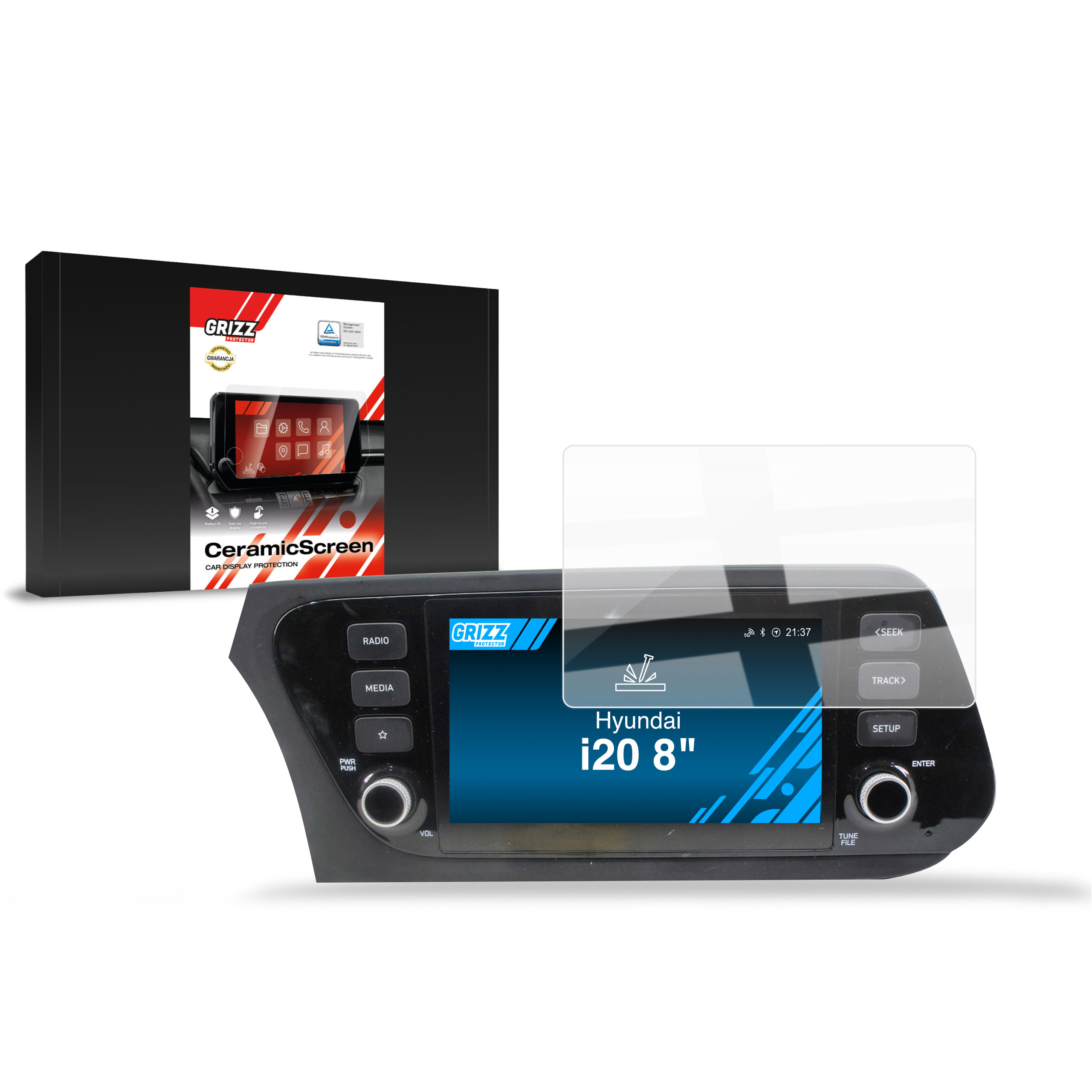 CarDisplay Protection Grizz Keramikfolie für Hyundai i20 8