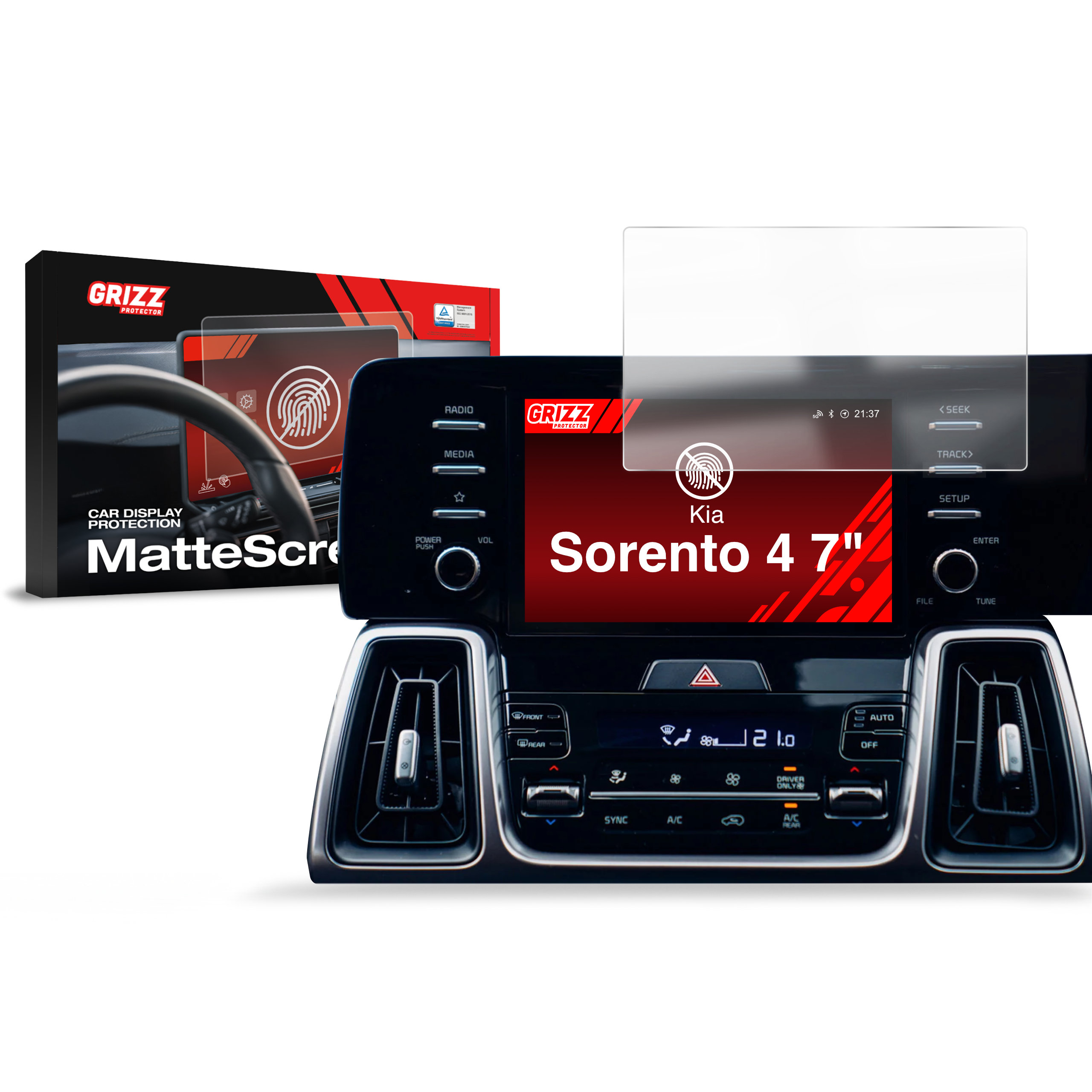CarDisplay Protection Grizz Mattfolie für Kia Sorento 4 (2020-2023)
