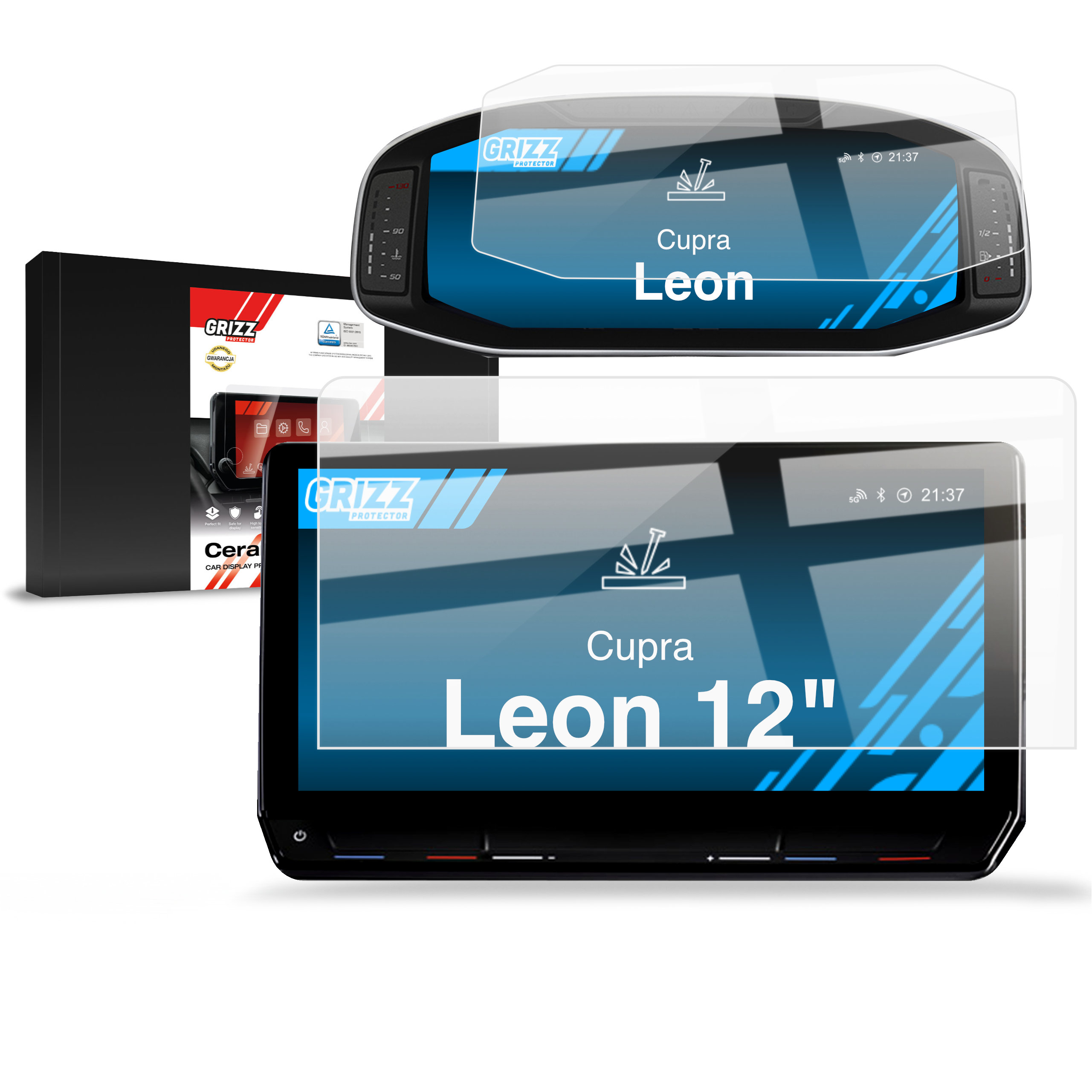 CarDisplay Protection Grizz Keramikfolie für Cupra Leon 2w1 12