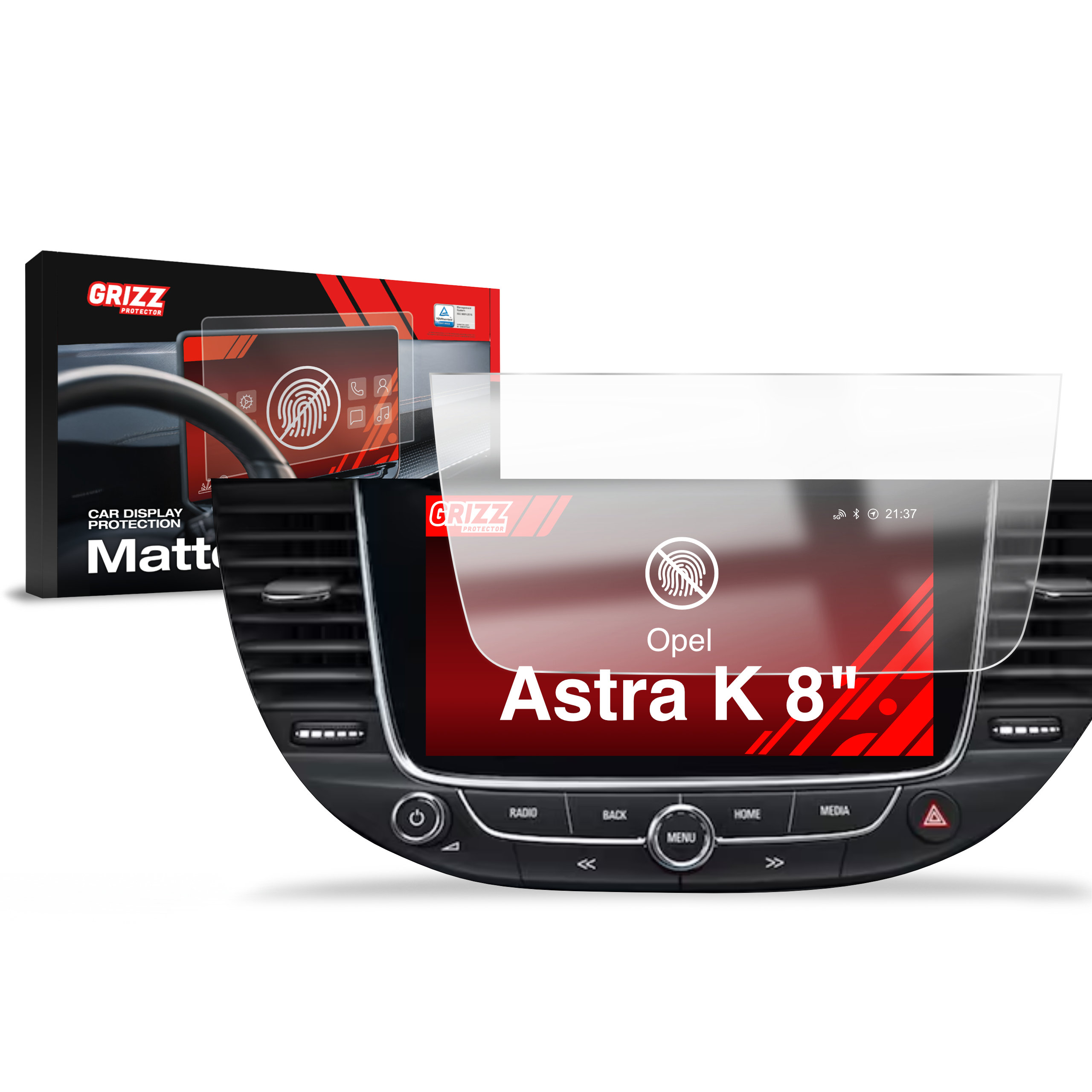 CarDisplay Protection Grizz Mattfolie für Opel Astra K 8