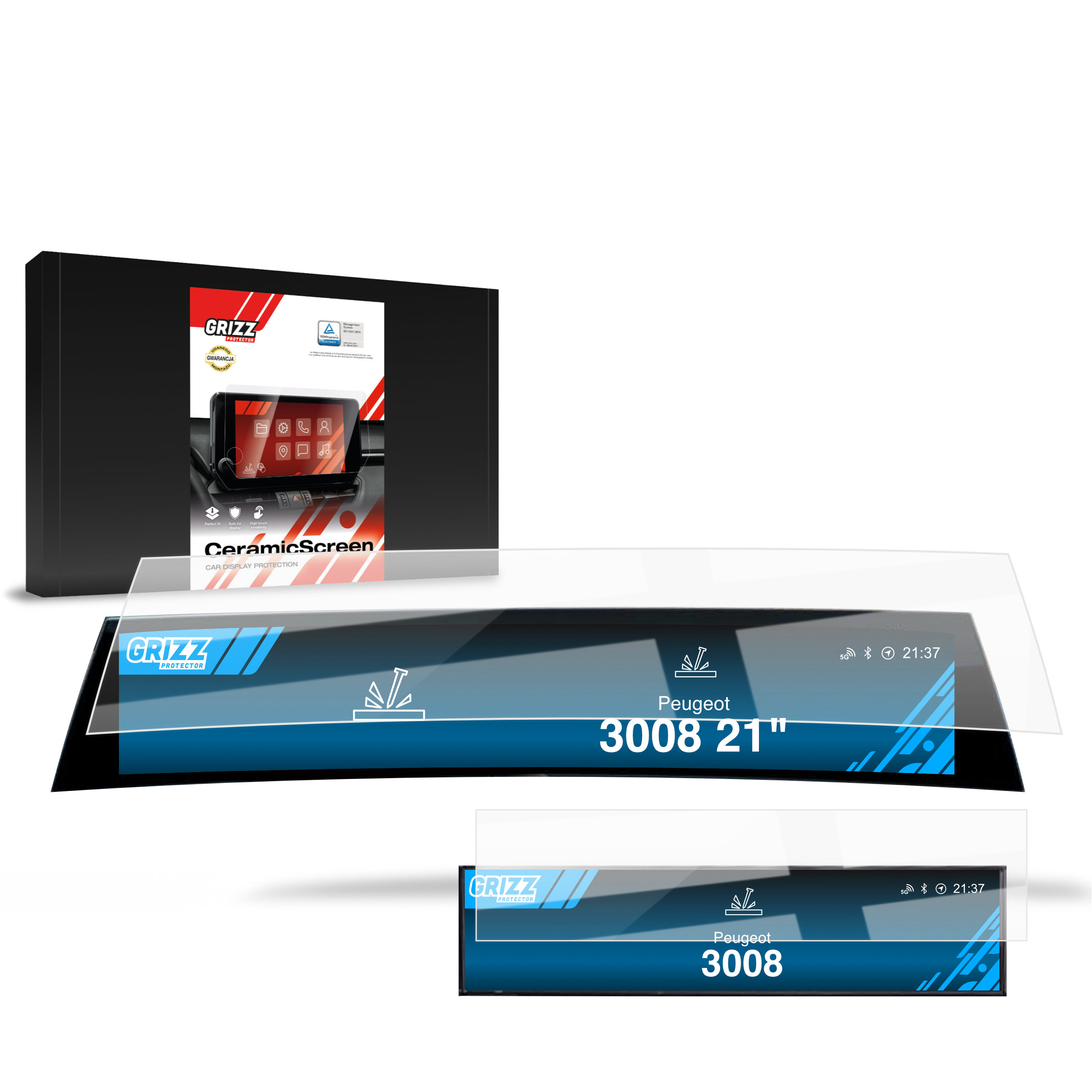 CarDisplay Protection Grizz Keramikfolie für Peugeot 3008 (2024-2025)