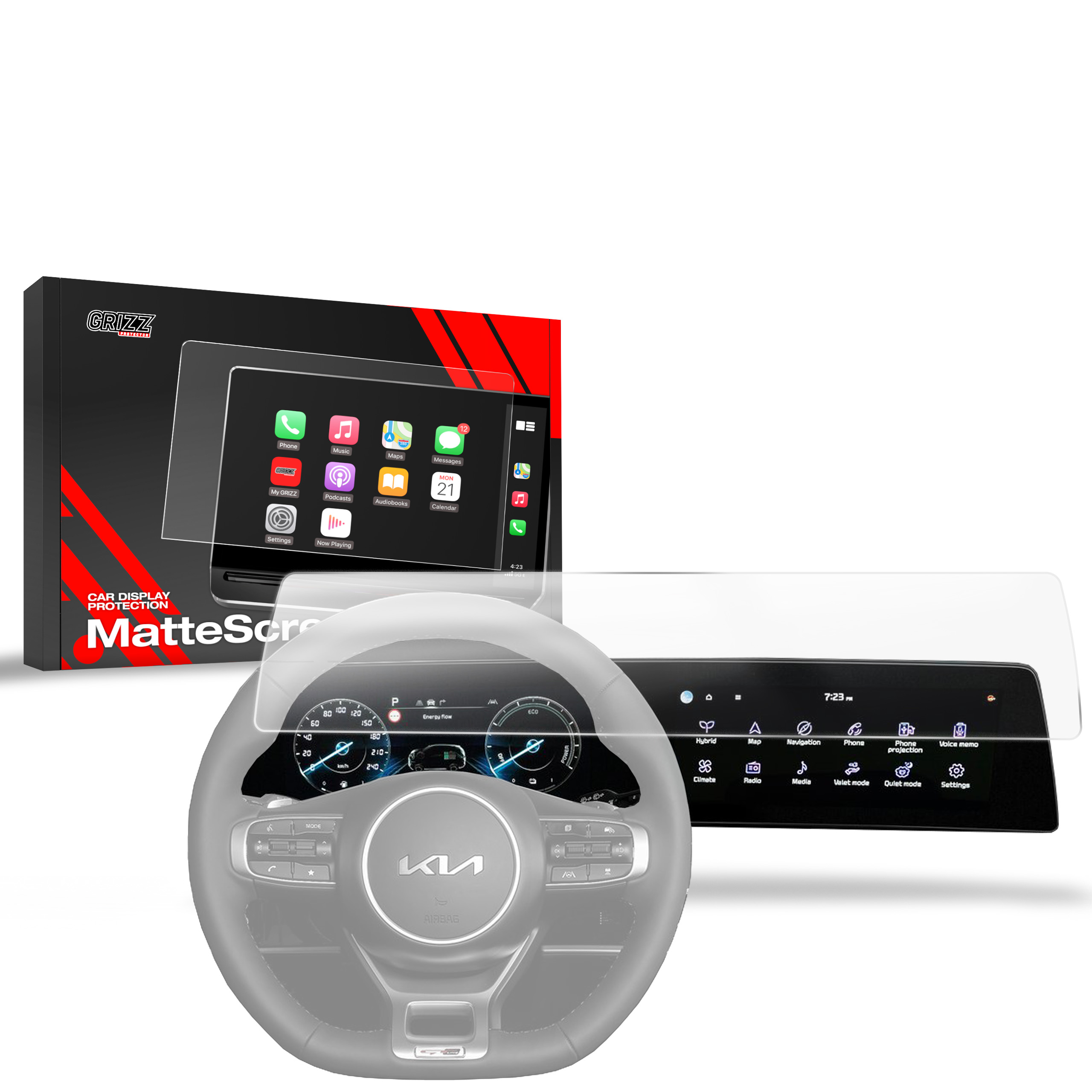 CarDisplay Protection Grizz Mattfolie für Kia Sportage 5 Anniversary (2021-2025)