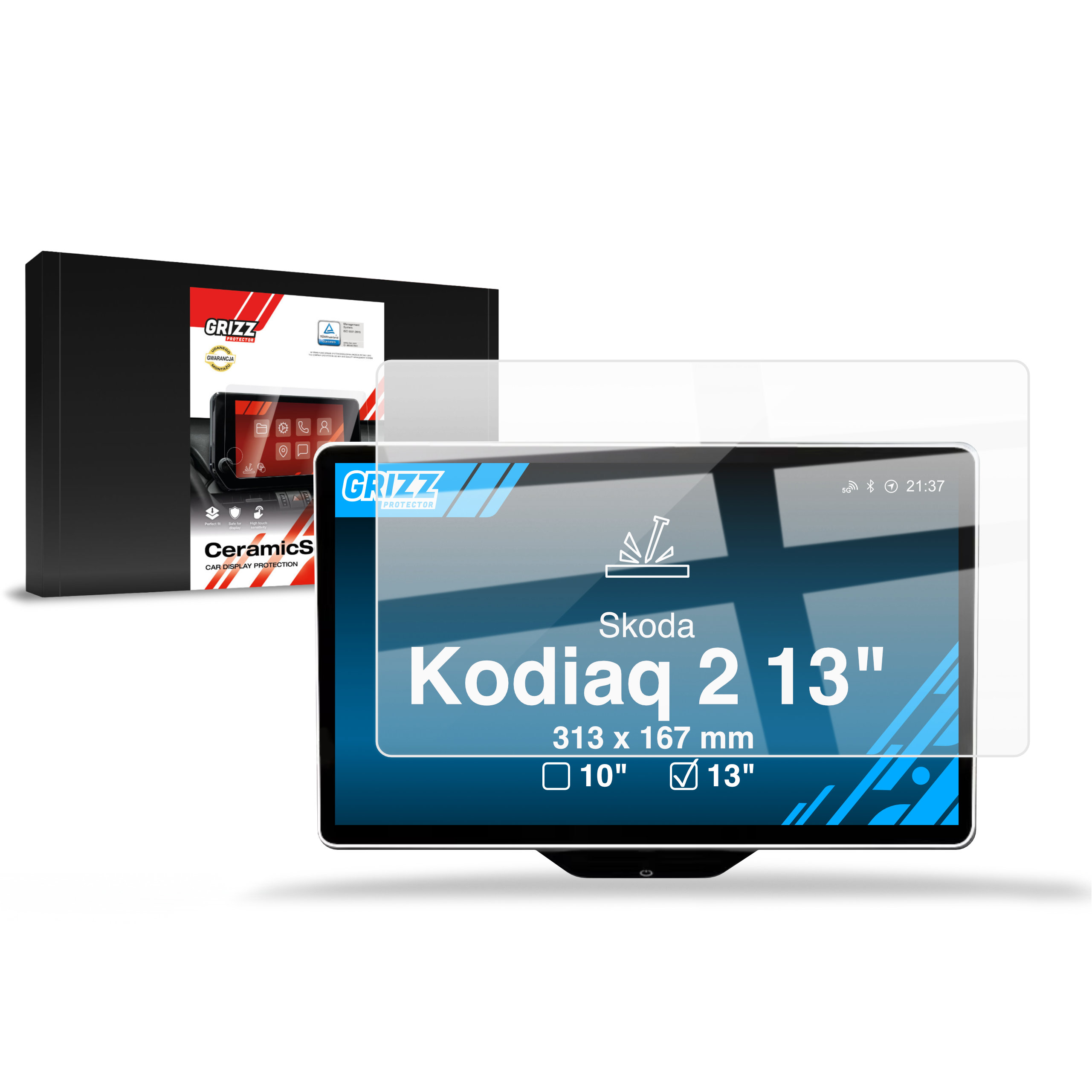 CarDisplay Protection Grizz Keramikfolie für Skoda Kodiaq 13
