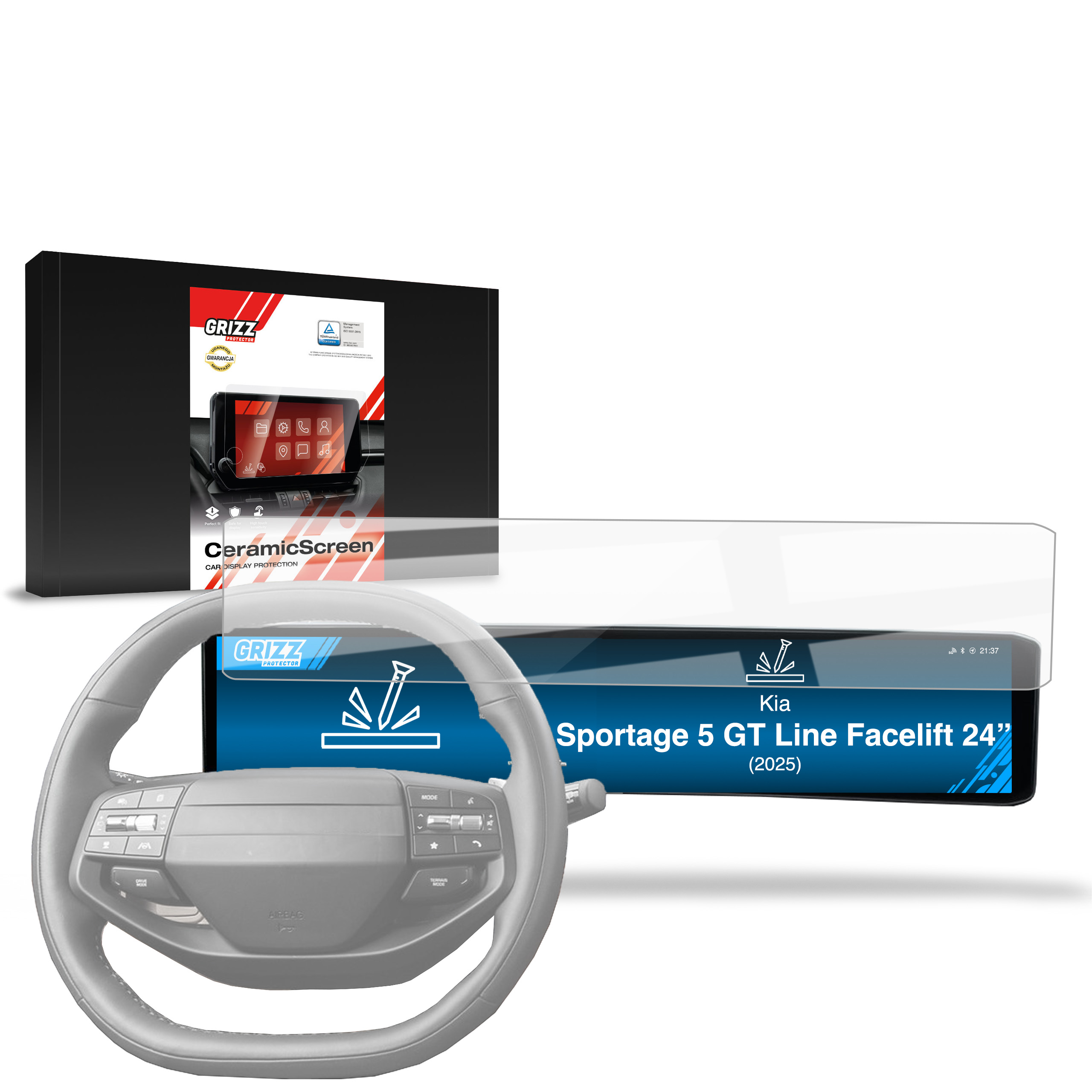 CarDisplay Protection Grizz Keramikfolie für Kia Sportage 5 GT Line Facelift 24
