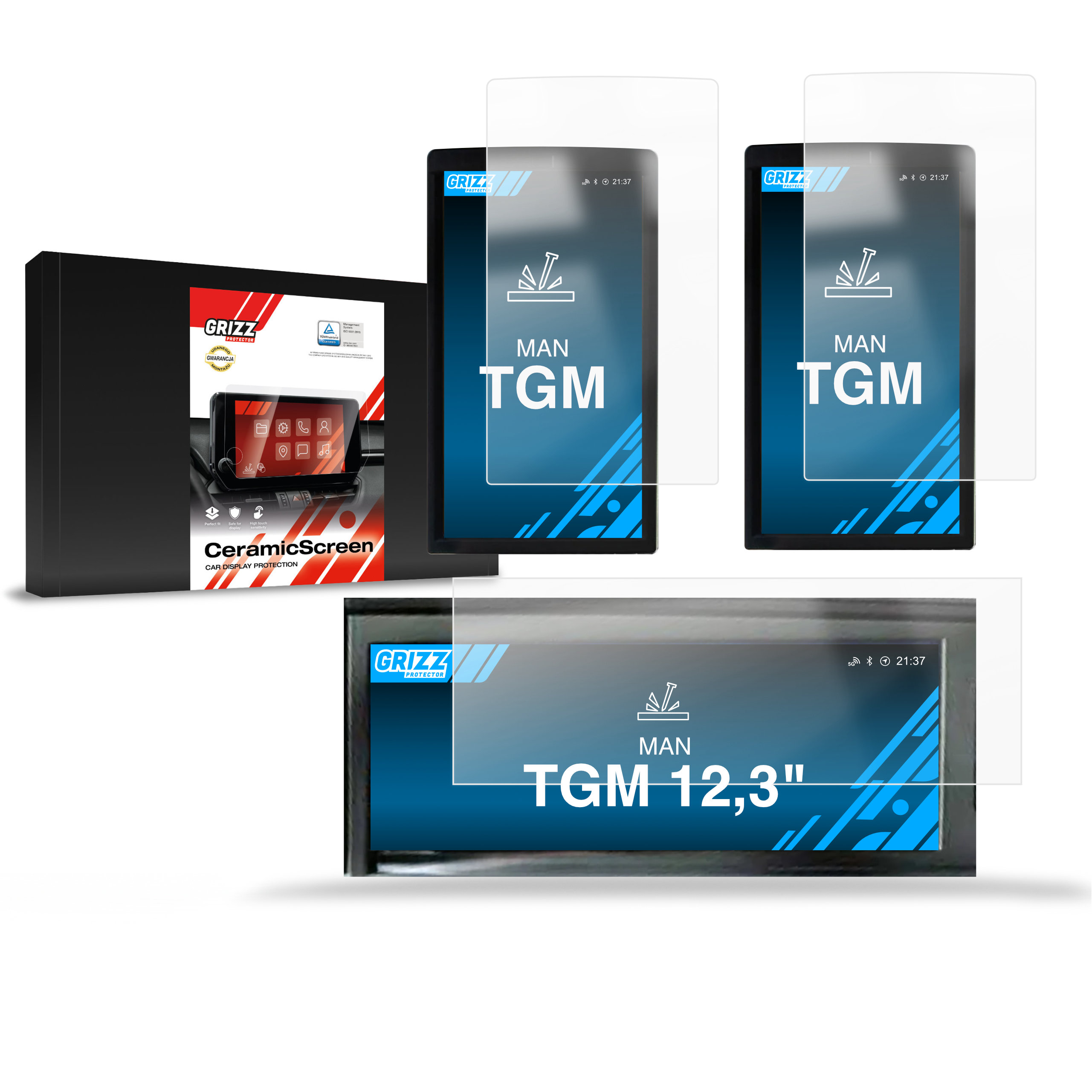 CarDisplay Protection Grizz Keramikfolie für MAN TGM 12,3