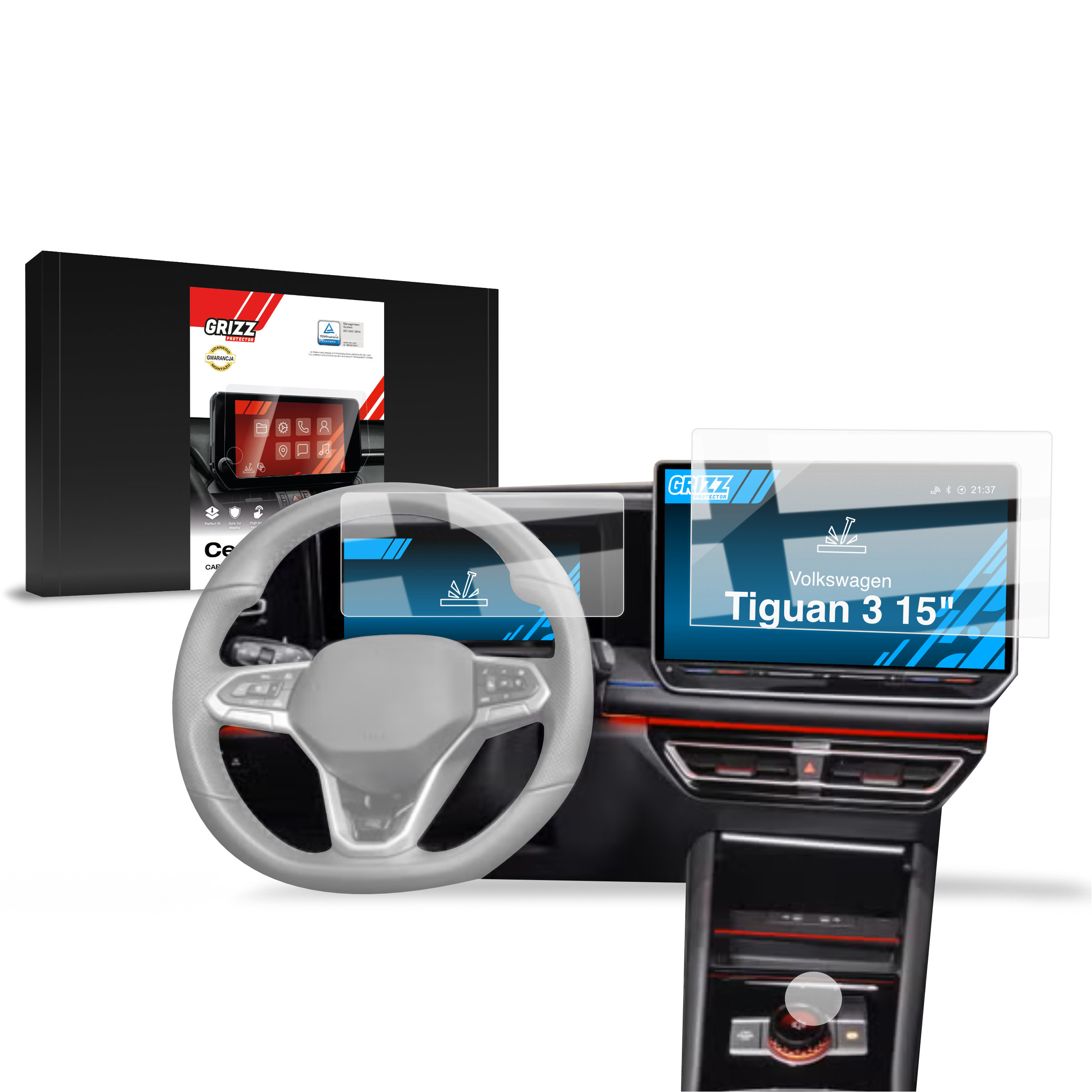 CarDisplay Protection Grizz Keramikfolie für Volkswagen Tiguan 3 15