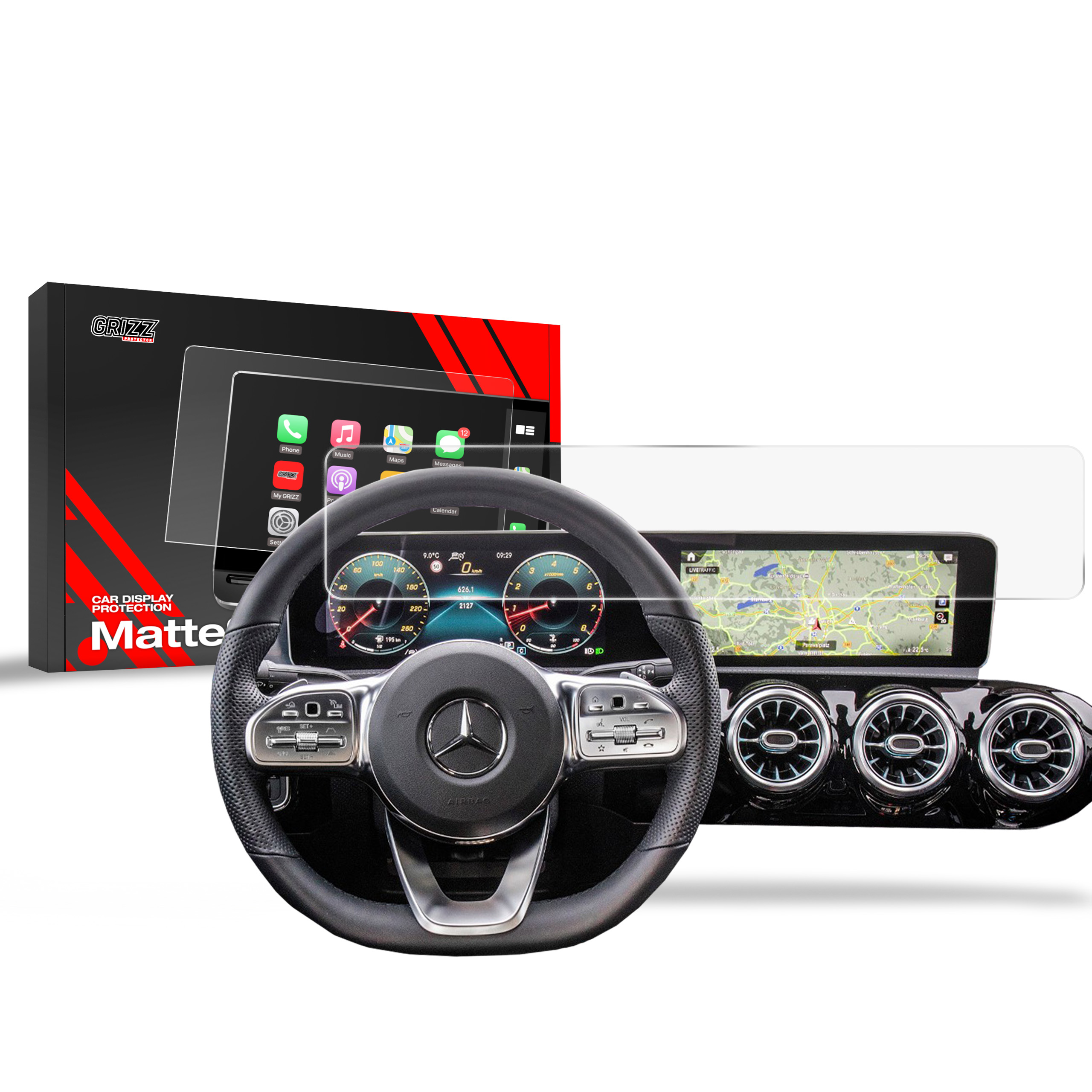 CarDisplay Protection Grizz Mattfolie für Mercedes EQC 400 (2019-2023)