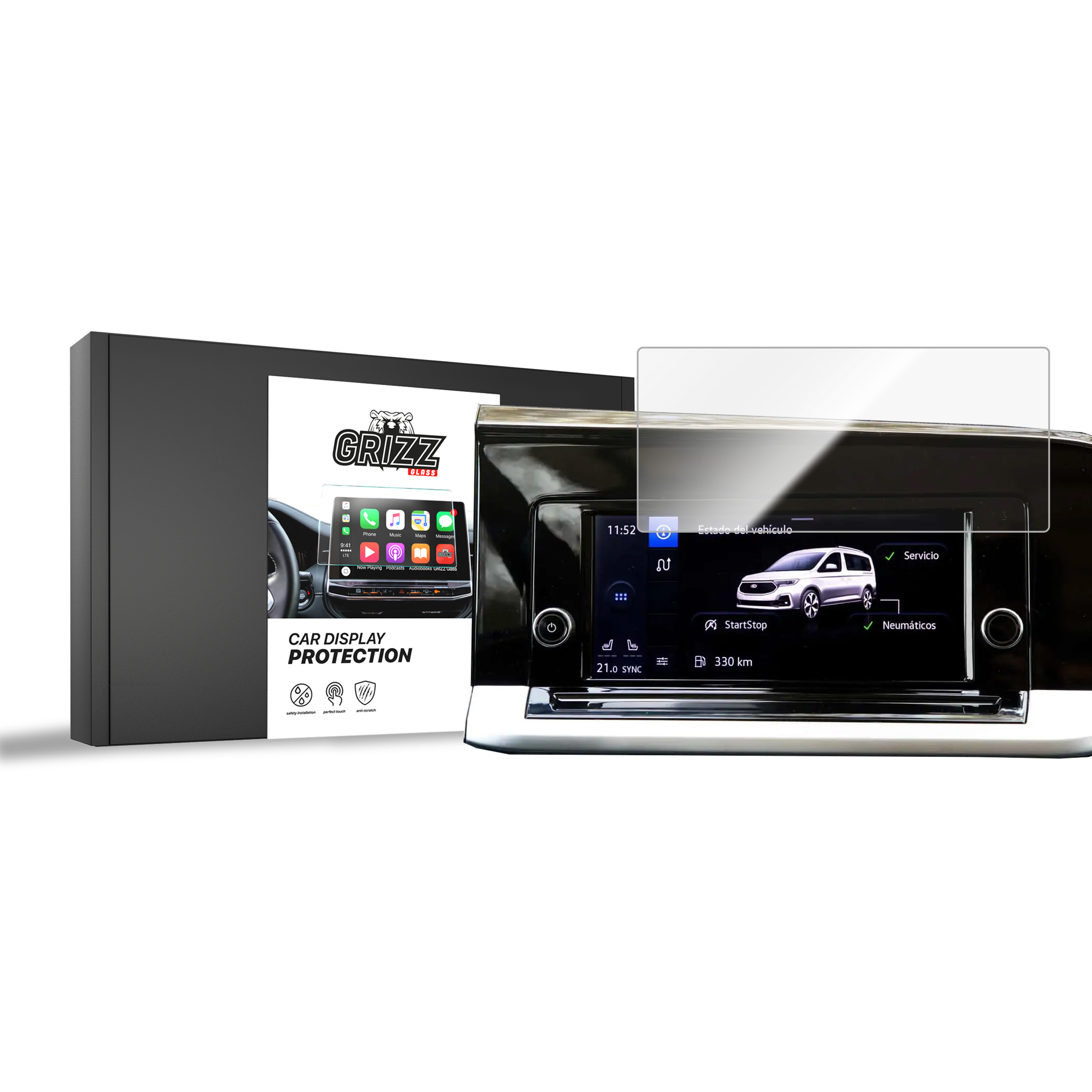 CarDisplay Protection Grizz Keramikfolie für Ford Tourneo Connect 4 8,5