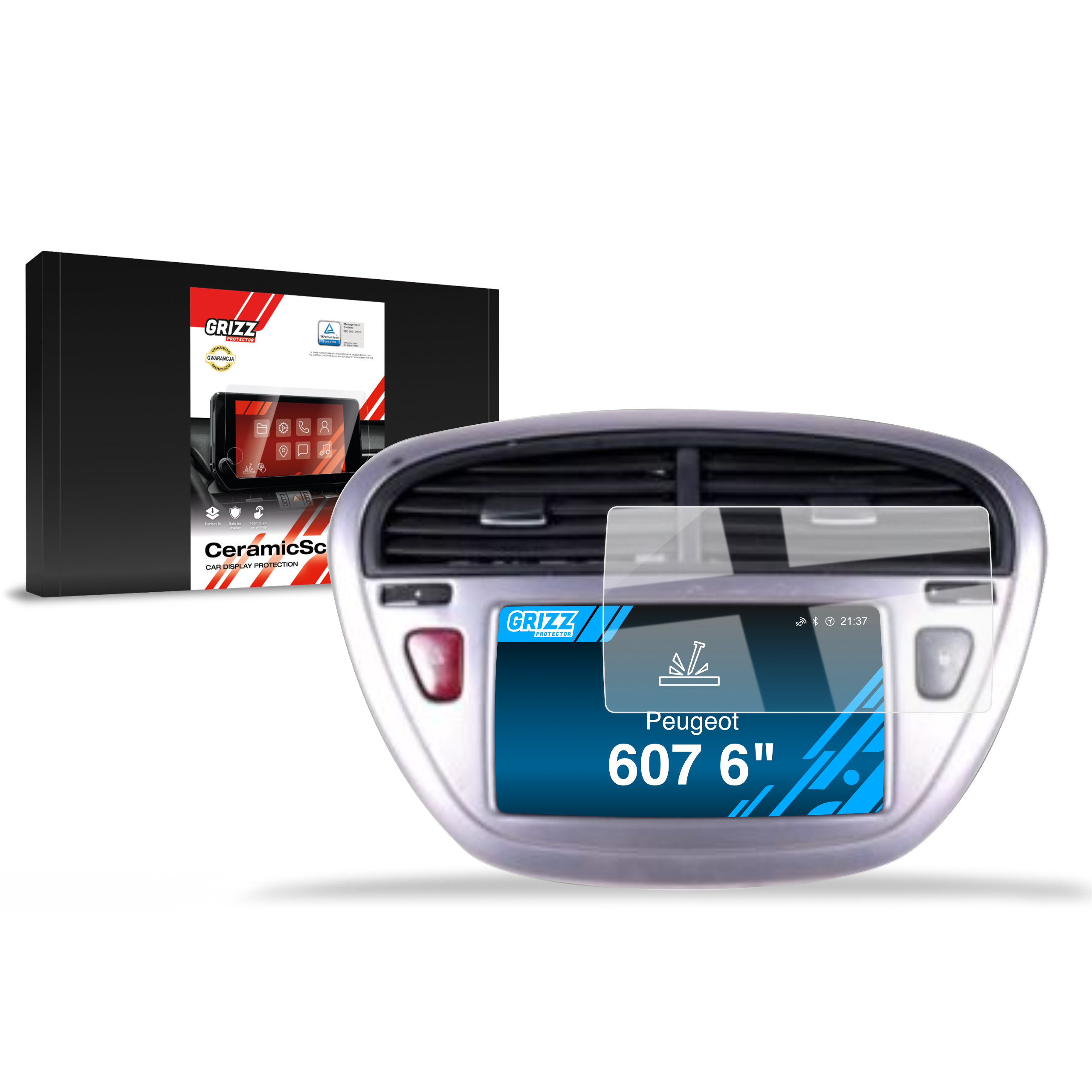 CarDisplay Protection Grizz Keramikfolie für Peugeot 607 (2004-2010)