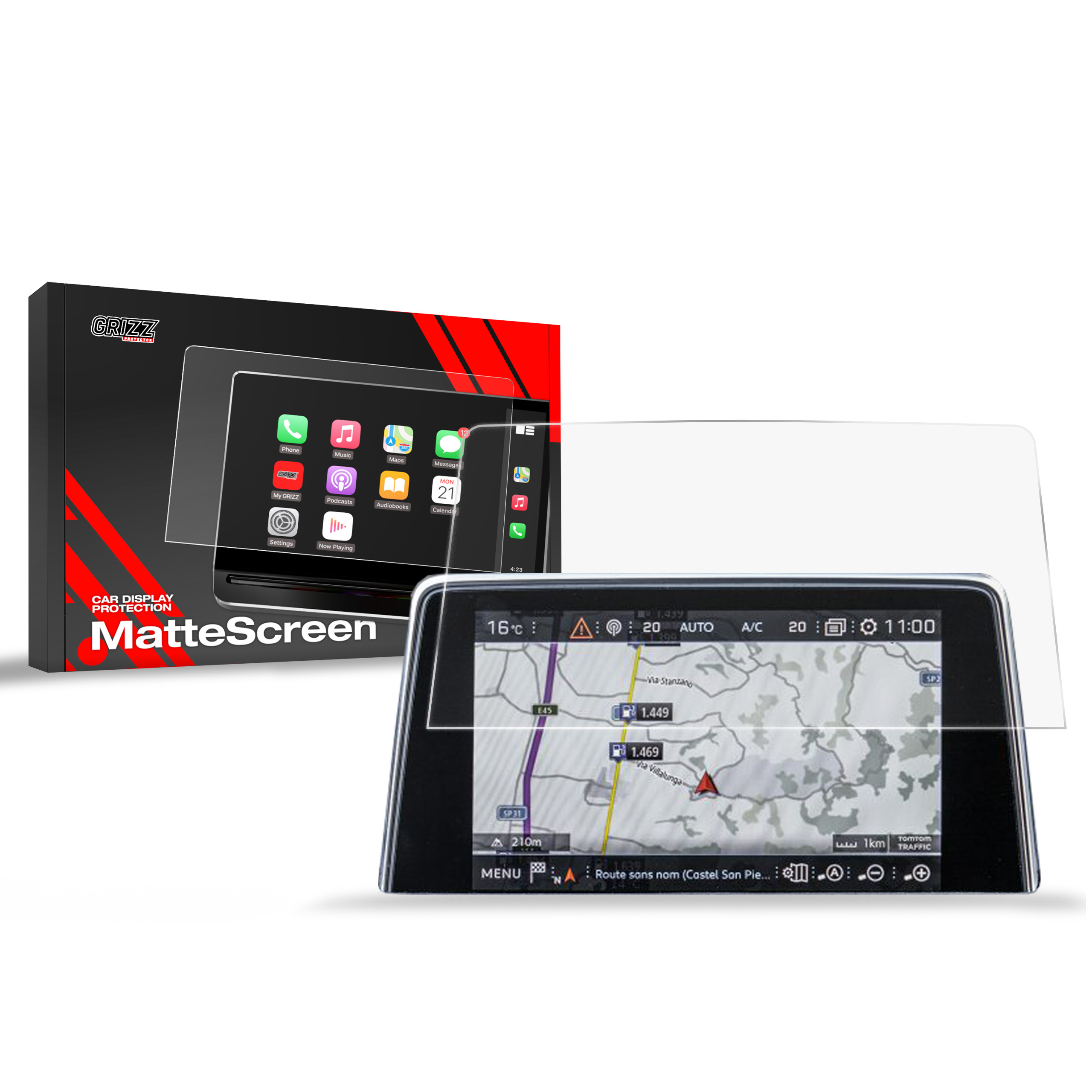 CarDisplay Protection Grizz Mattfolie für Peugeot 3008 GT 2 (2016-2020)