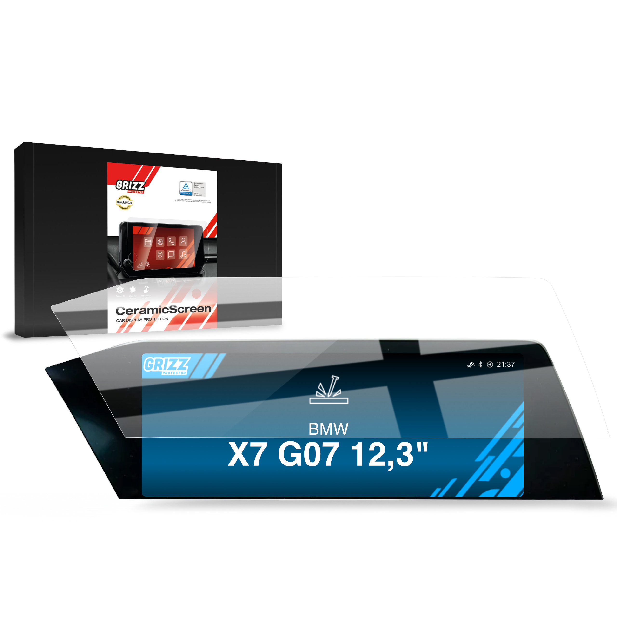 CarDisplay Protection Grizz Keramikfolie für BMW X7 G07 12.3