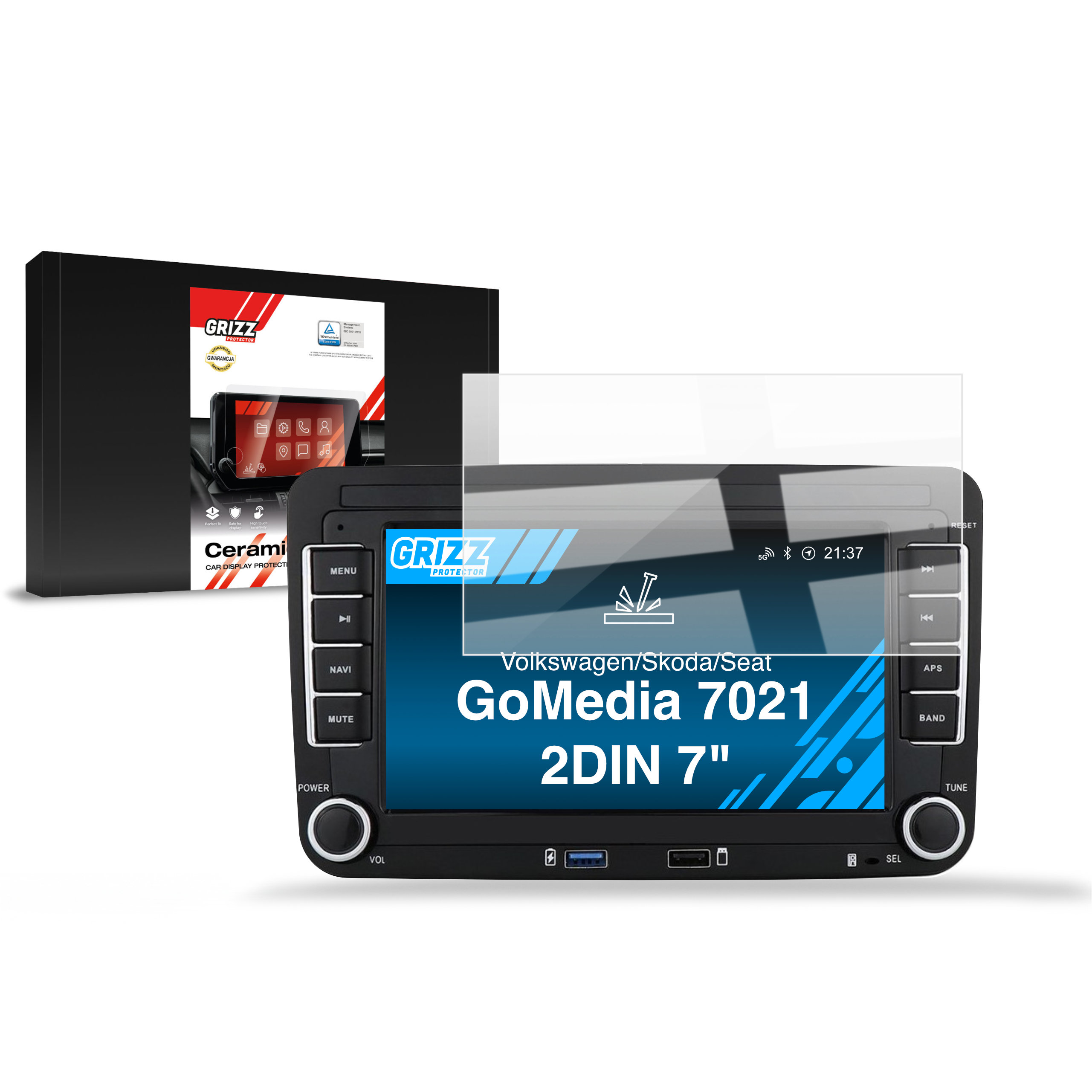 Folia ceramiczna Grizz Protector do GoMedia 7021 GPS-A12 2DIN 7