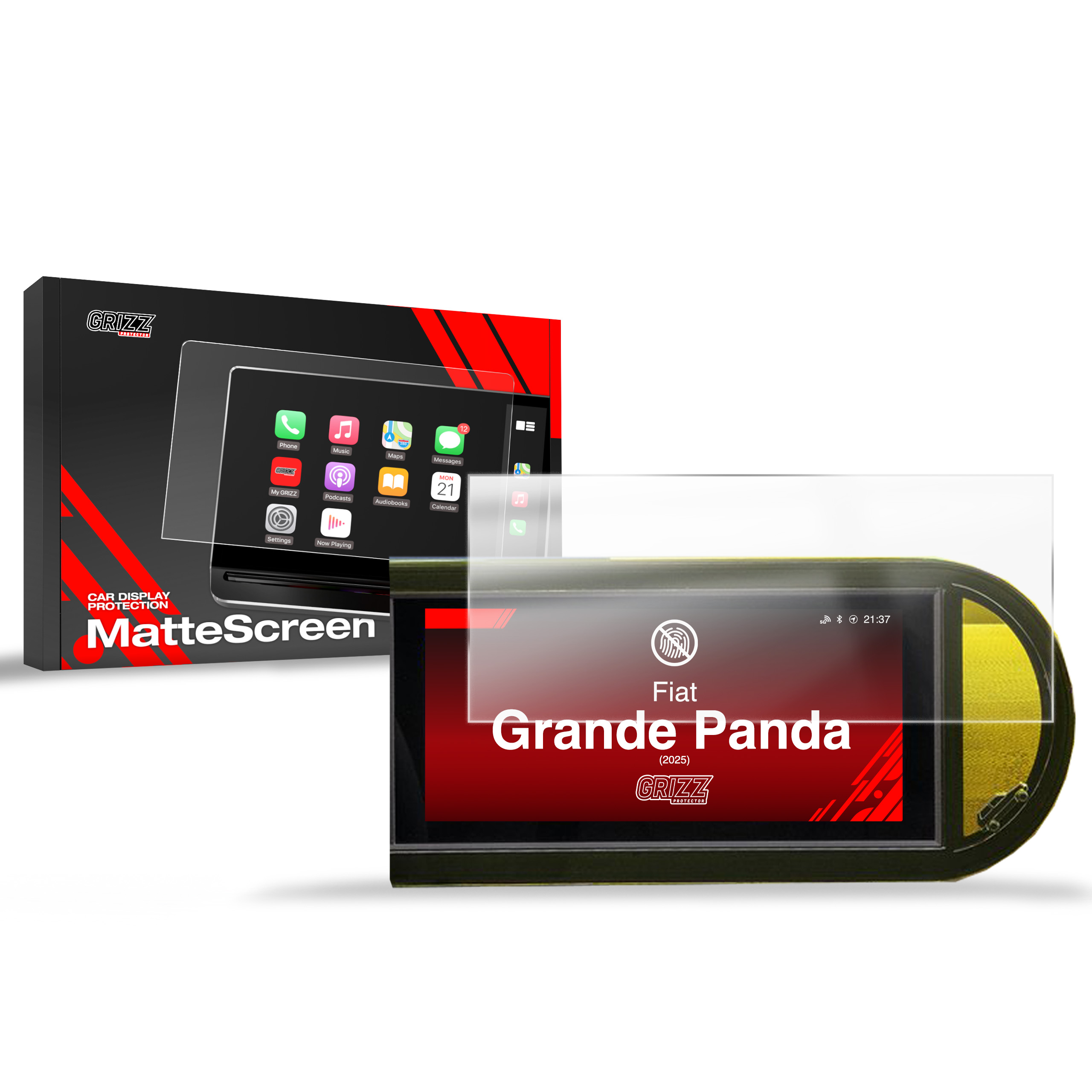 CarDisplay Protection Grizz Mattfolie für Fiat Grande Panda 10,25