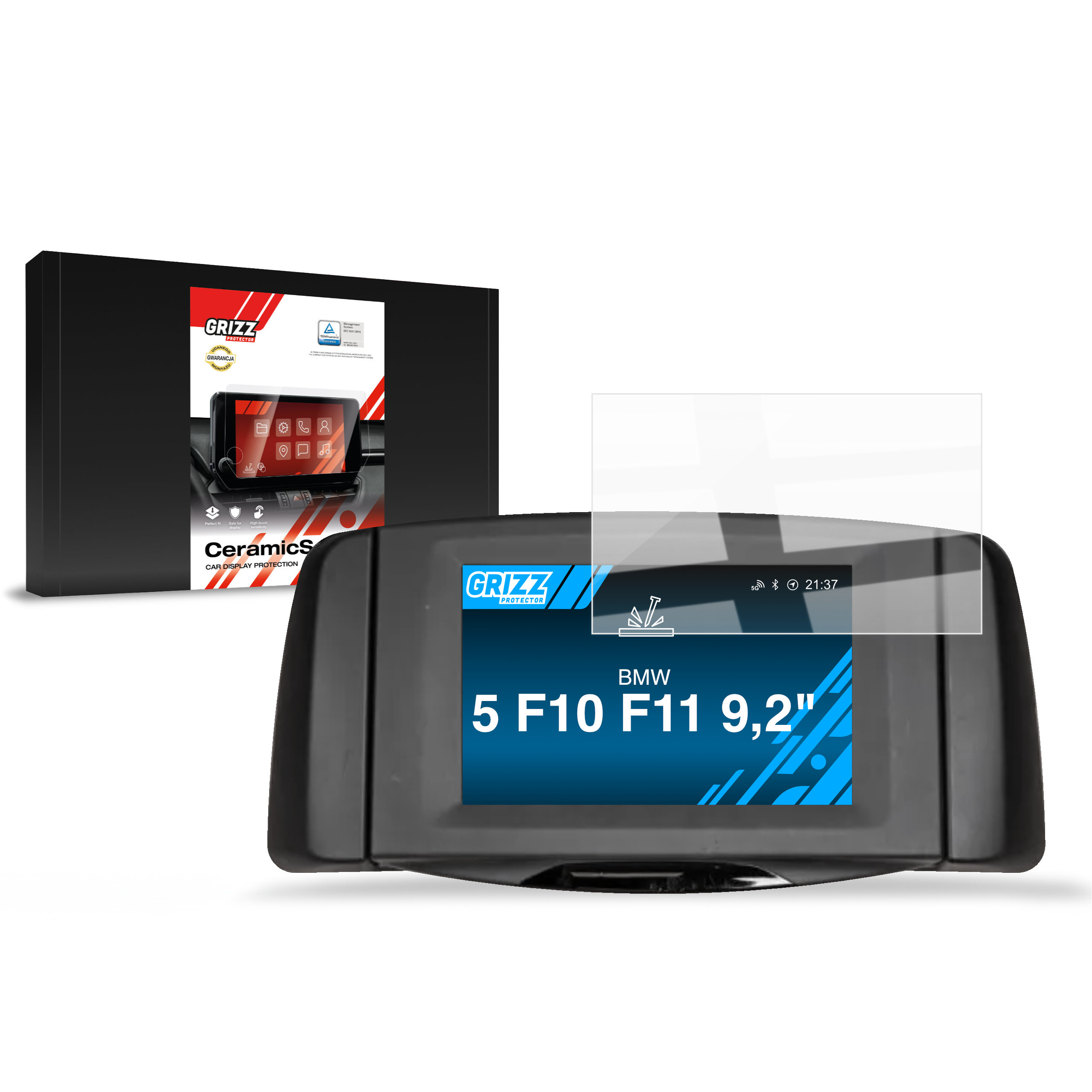 CarDisplay Protection Grizz Keramikfolie für BMW 5 F10 F11 RSE 9,2