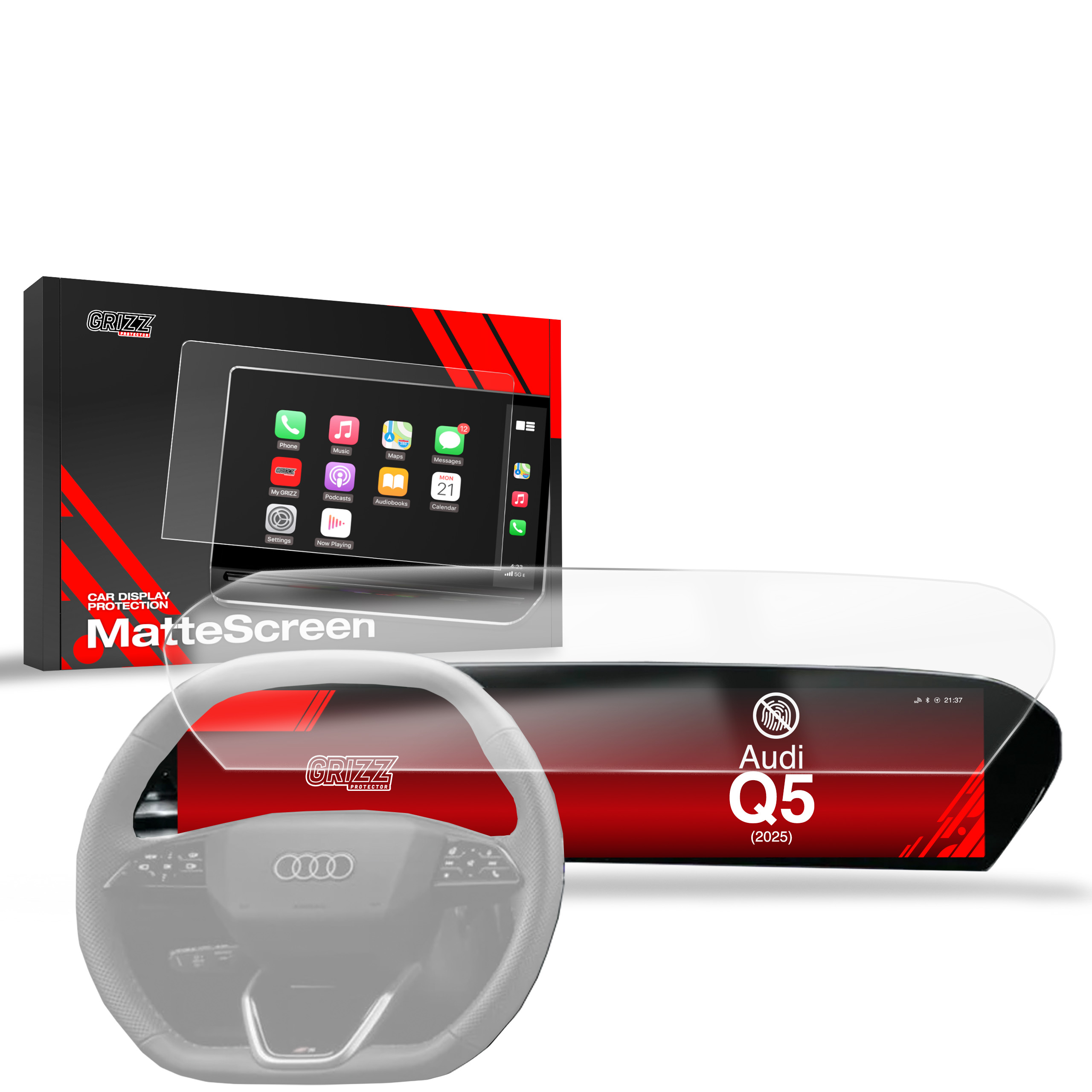 CarDisplay Protection Grizz Mattfolie für Audi Q5 14,5
