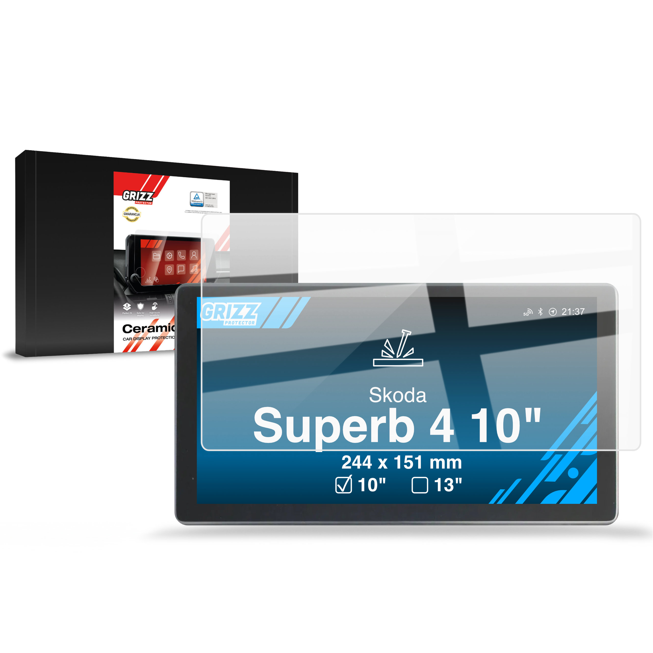 CarDisplay Protection Grizz Keramikfolie für Skoda Superb 4 10