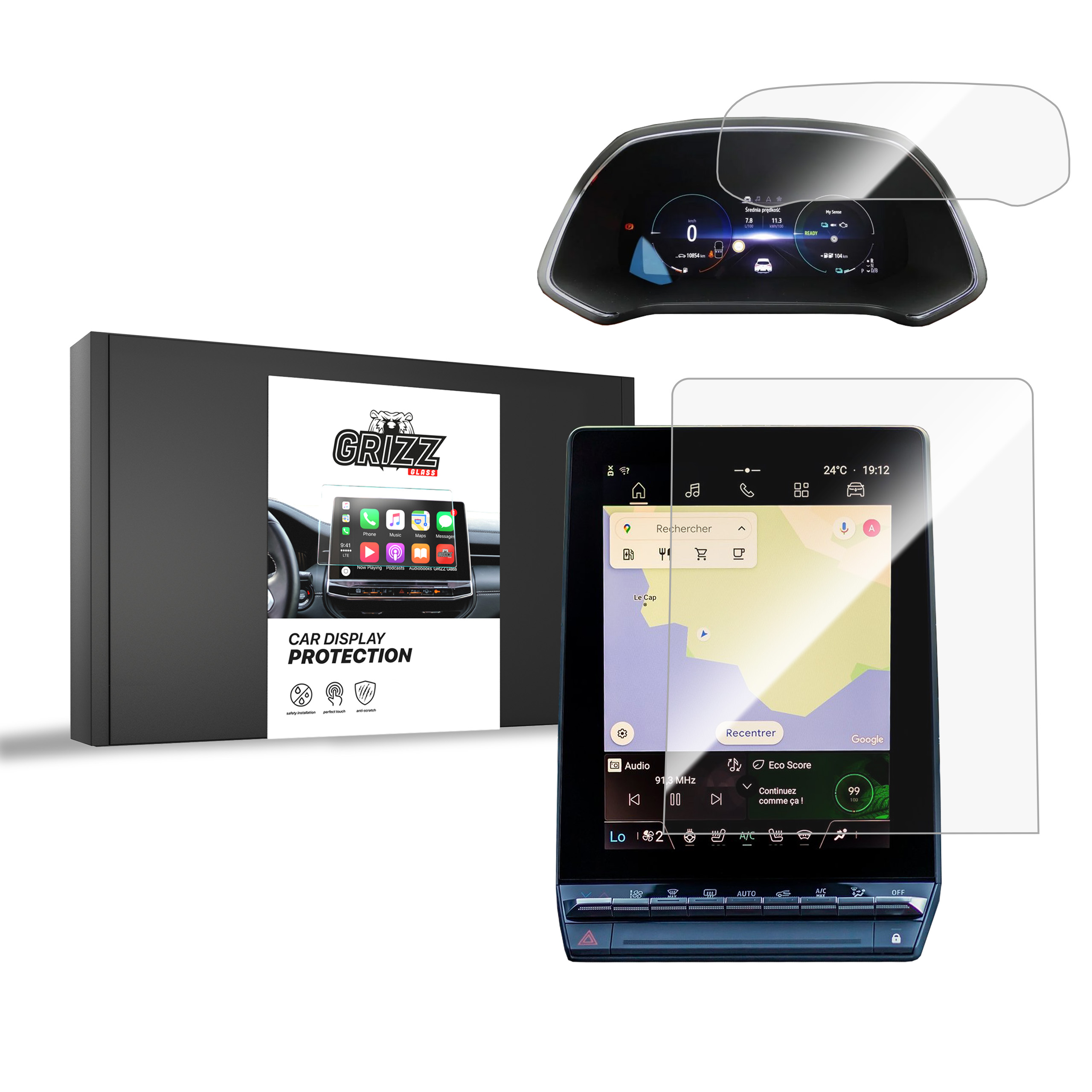 CarDisplay Protection Grizz Keramikfolie für Renault Captur 10,4