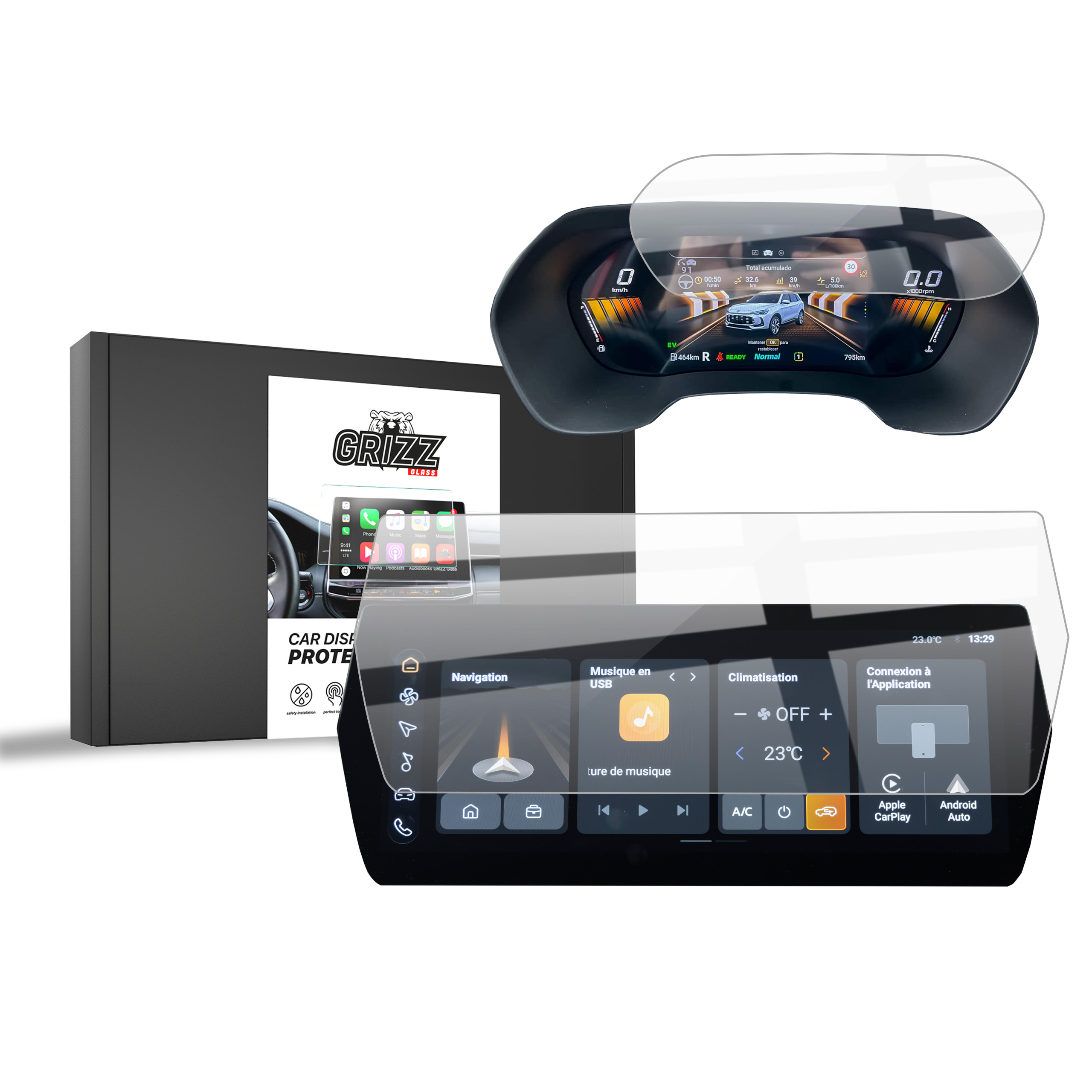 CarDisplay Protection Grizz Keramikfolie für MG ZS 12,3