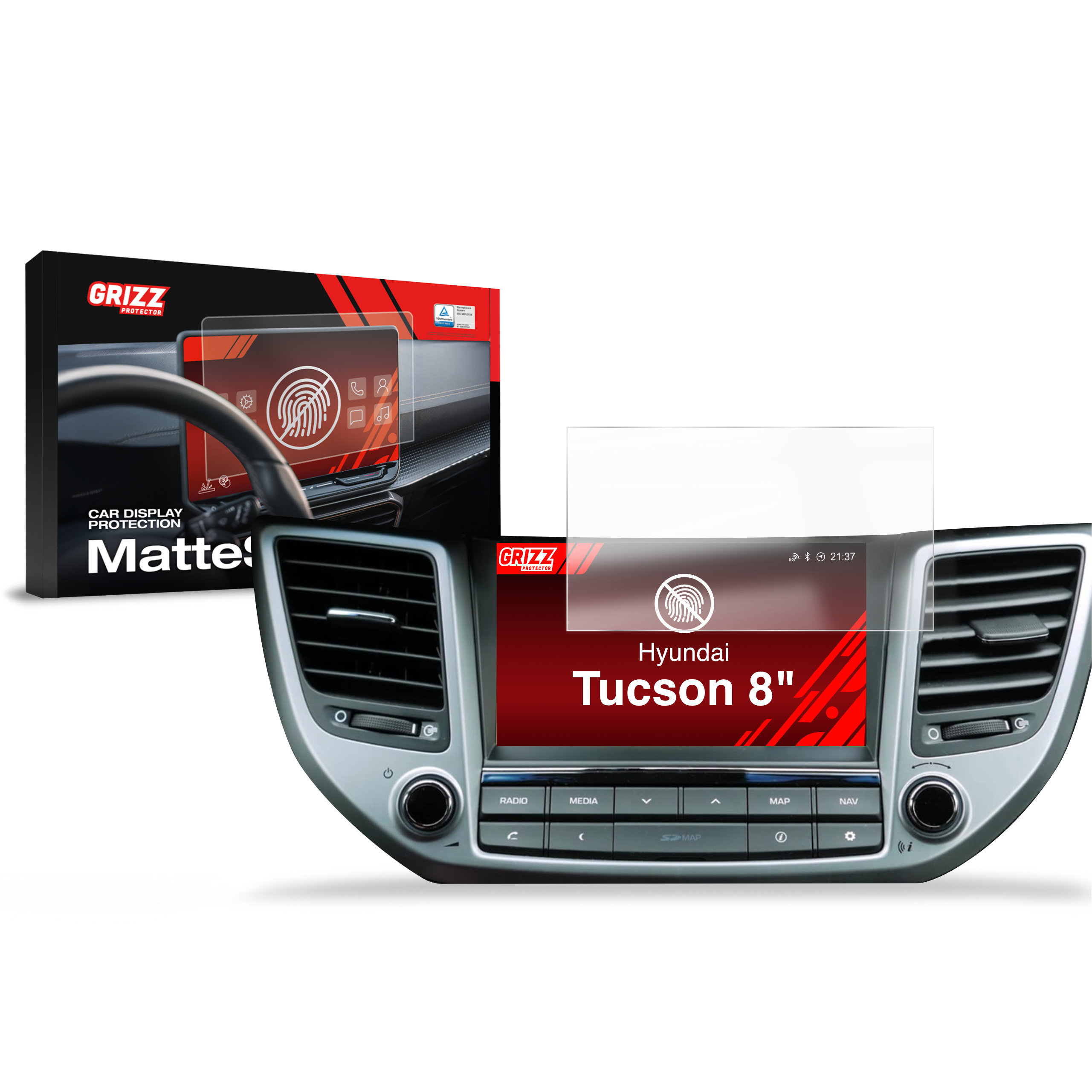 CarDisplay Protection Grizz Mattfolie für Hyundai Tucson (2015-2019)