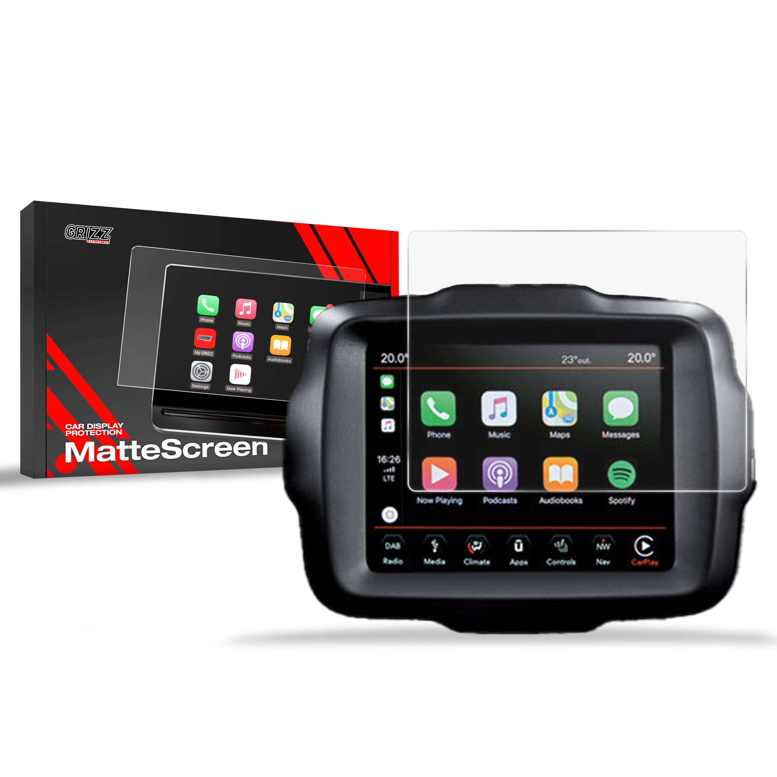 CarDisplay Protection Grizz Mattfolie für Jeep Grand Cherokee 8,4