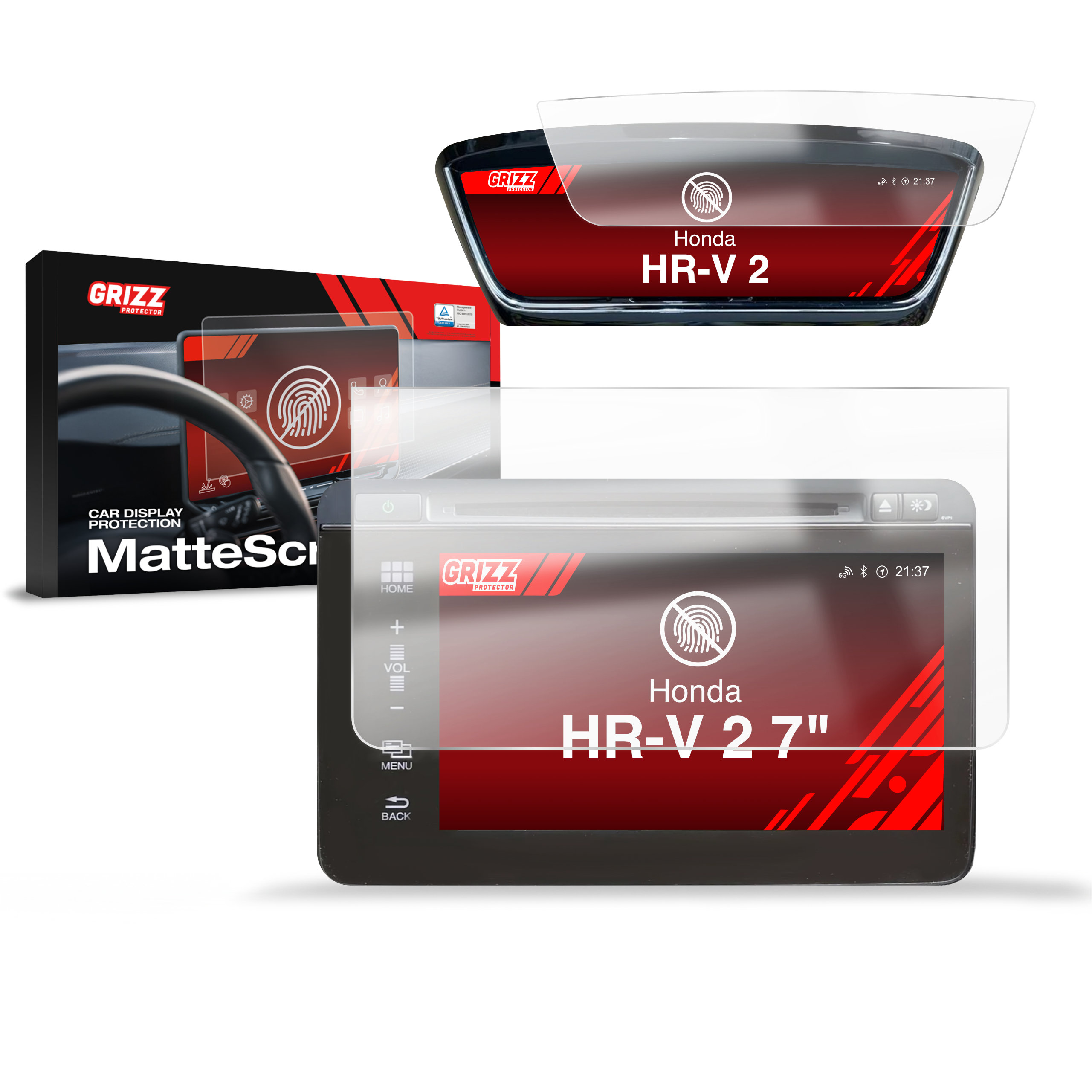 CarDisplay Protection Grizz Mattfolie für Honda HR-V 2 (2015-2018)