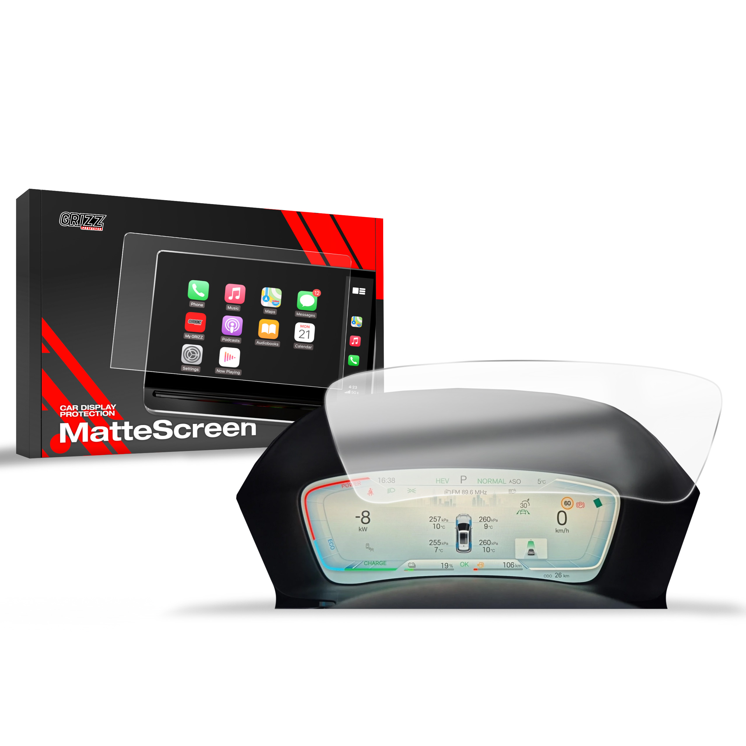CarDisplay Protection Grizz Mattfolie für BYD SEAL U DMi Virtual Cockpit (2024-2025)