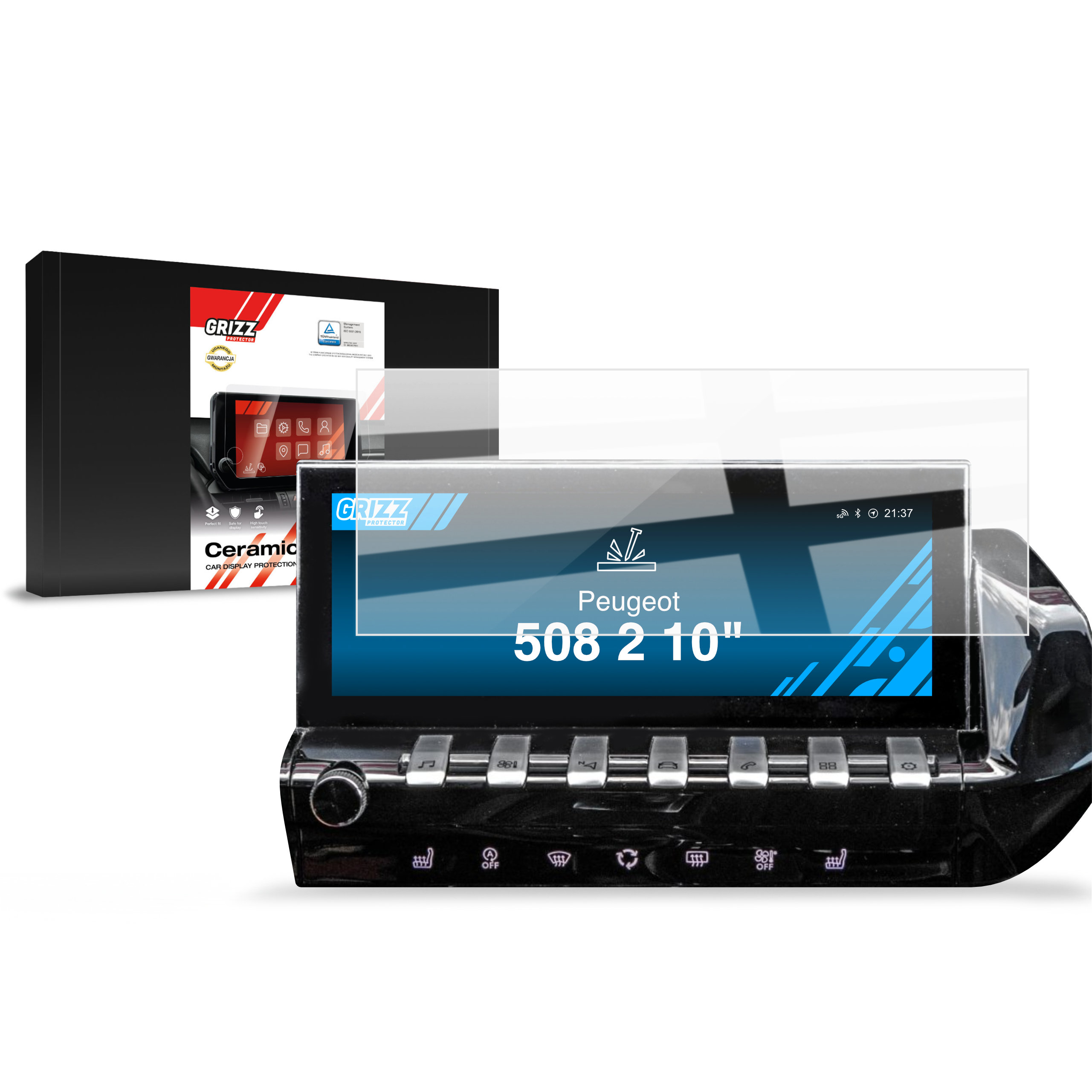 CarDisplay Protection Grizz Keramikfolie für Peugeot 508 2 (2018-2023)