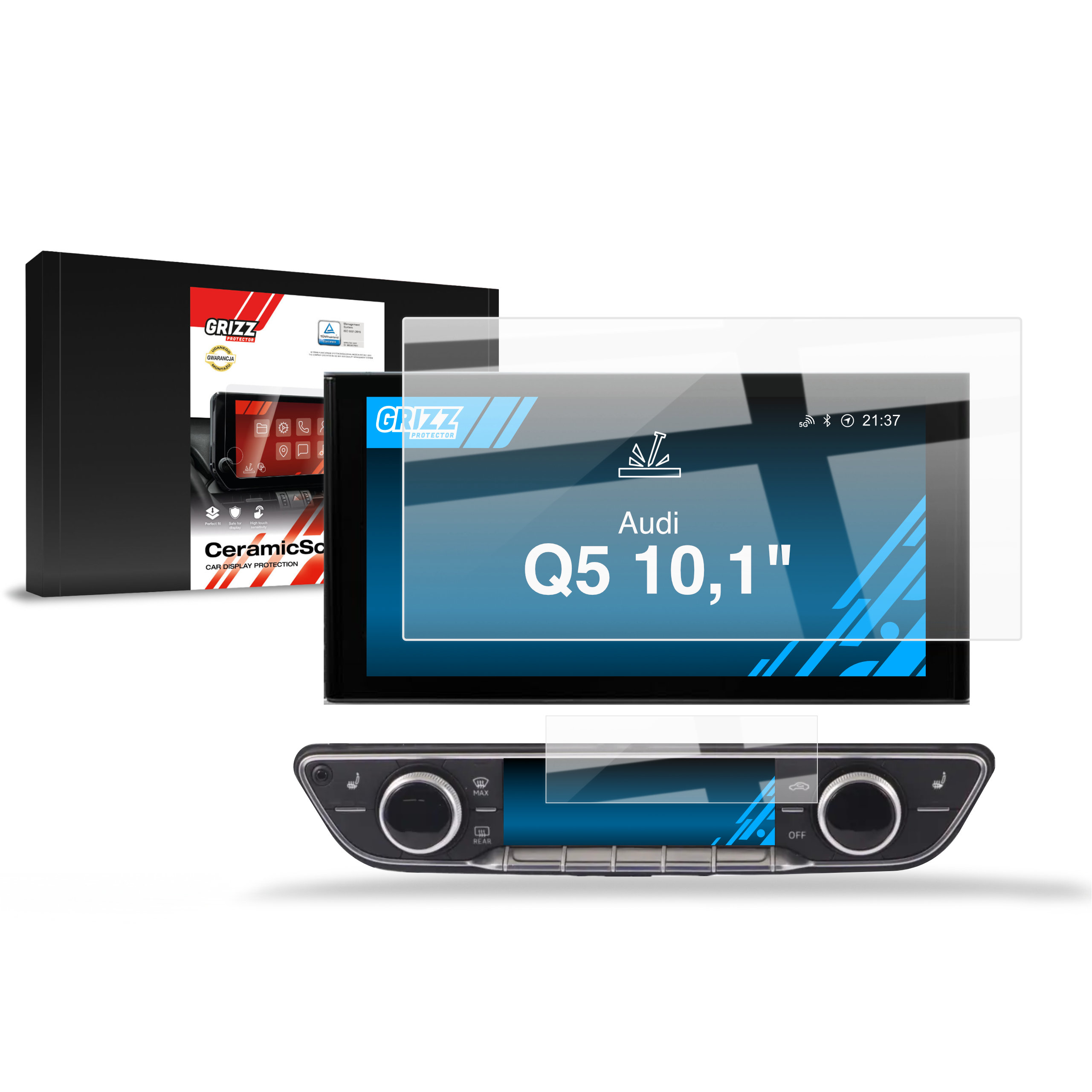 CarDisplay Protection Grizz Keramikfolie für Audi Q5 10,1